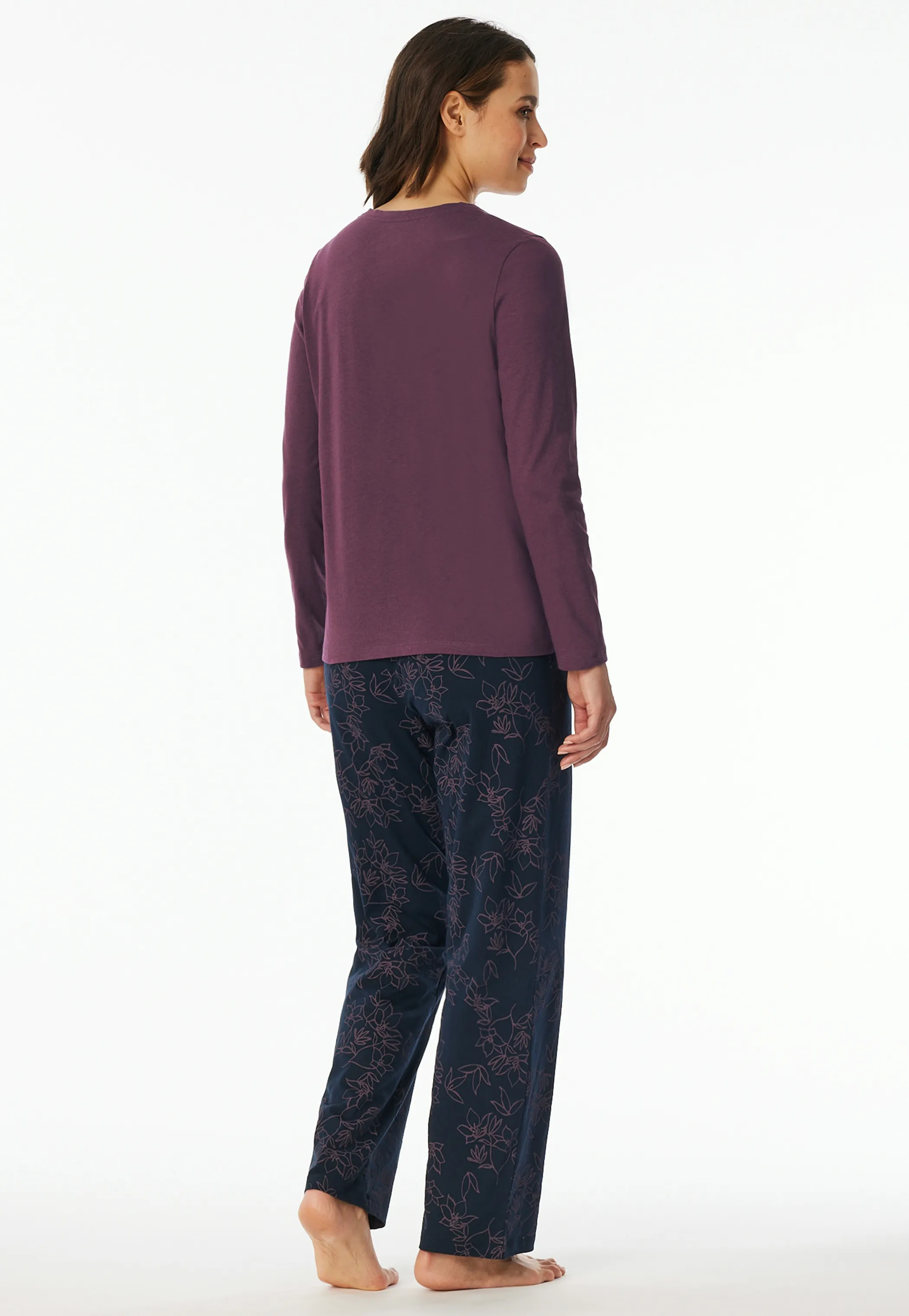 UNCOVER by Schiesser 182853 Da Schlafanzug lang Lila 901320 823 2