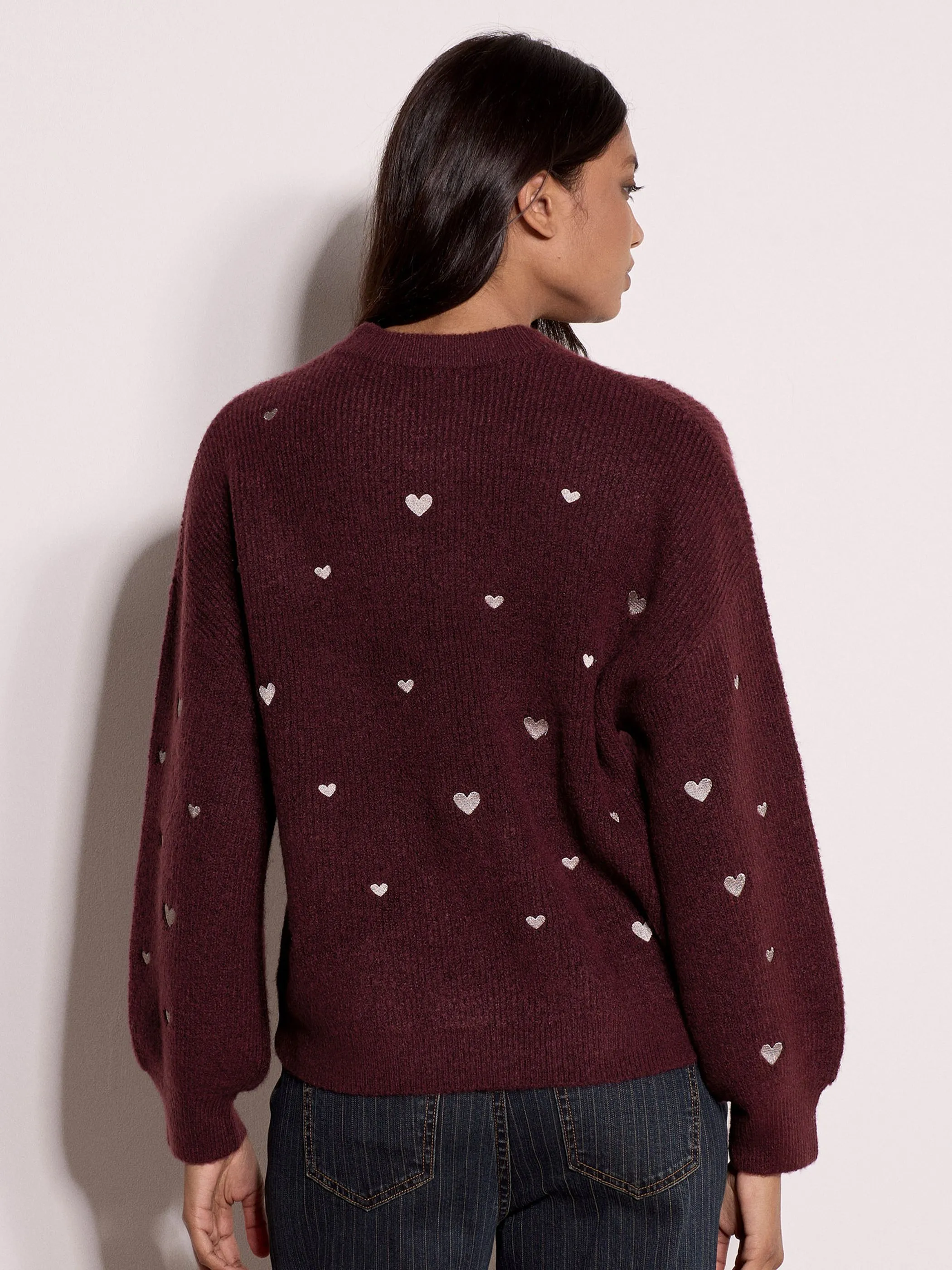 Apricot X254255 Apricot Embroidered Heart Jumper Rot 940943 BUR 2