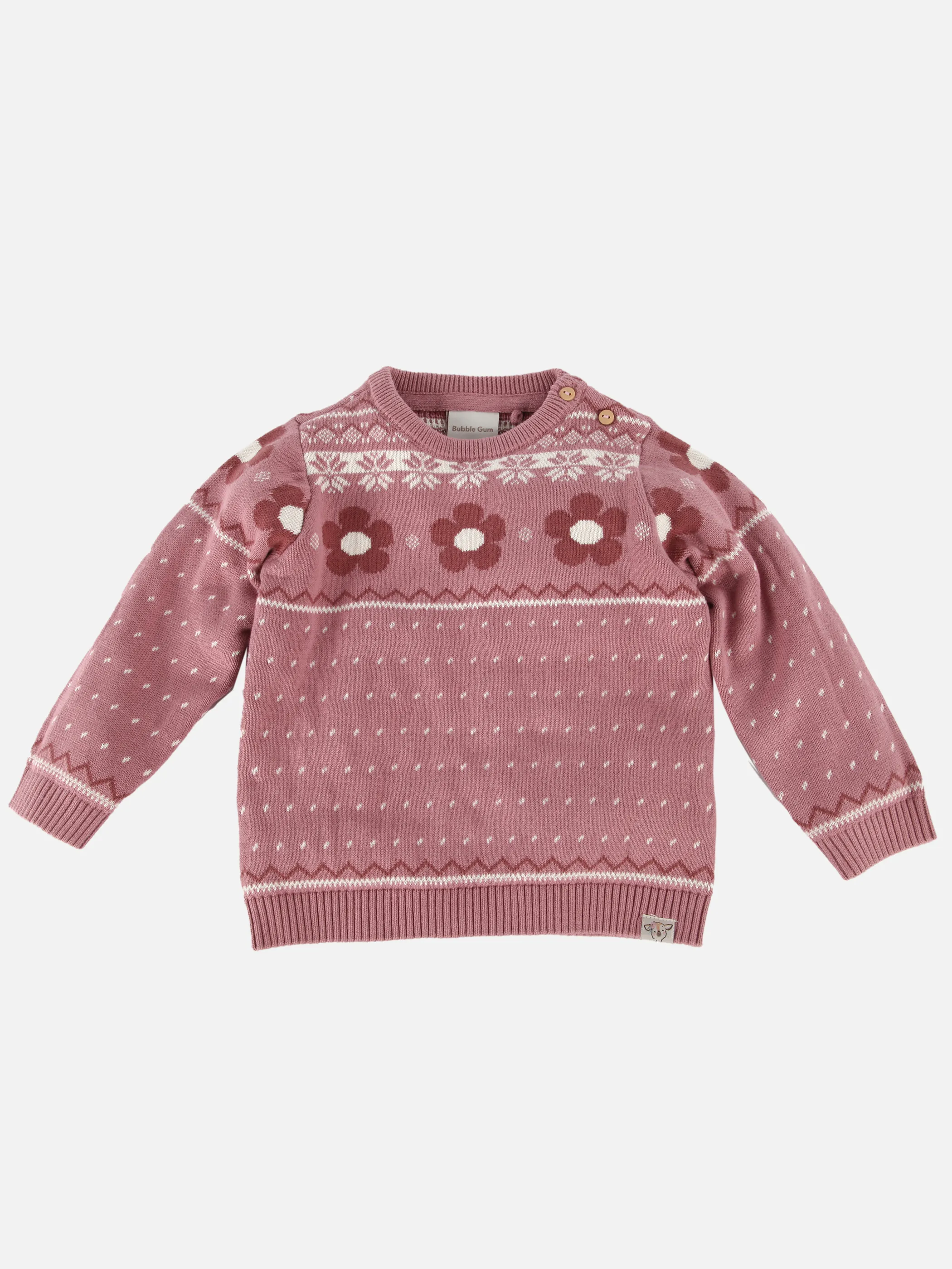 Bubble Gum BG Jaquard Pullover + Blumen Print in Rosa Rosa 916317 ROSA 1
