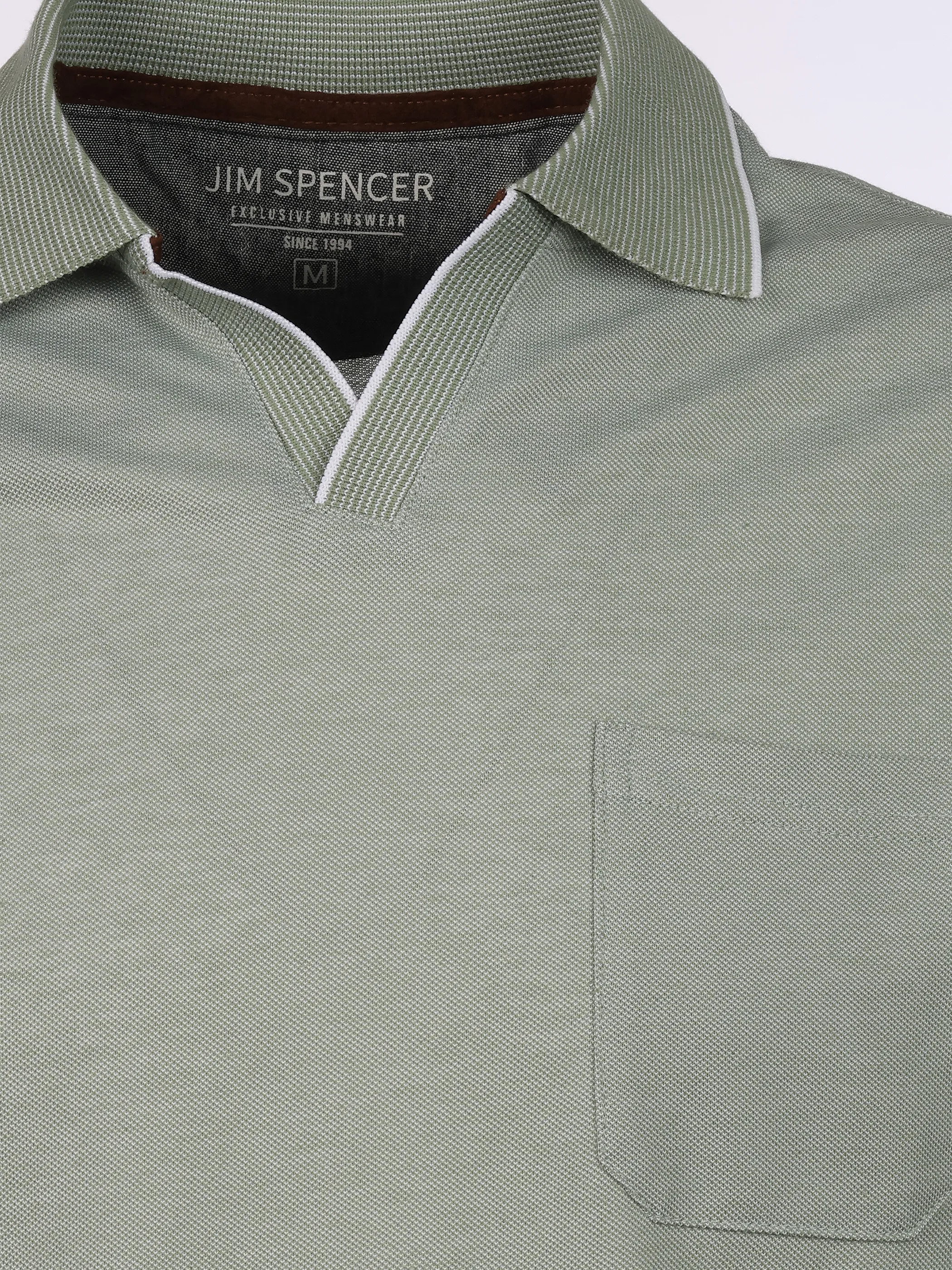 Jim Spencer He. Poloshirt 1/2 Arm V-Neck Grün 922478 MINT 3
