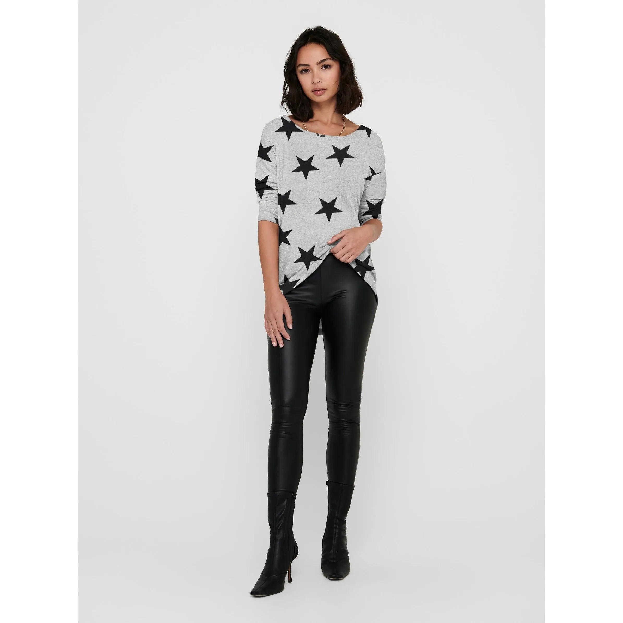 Only 15144286 onlELCOS 4/5 AOP TOP Grau 765230 179073001 4