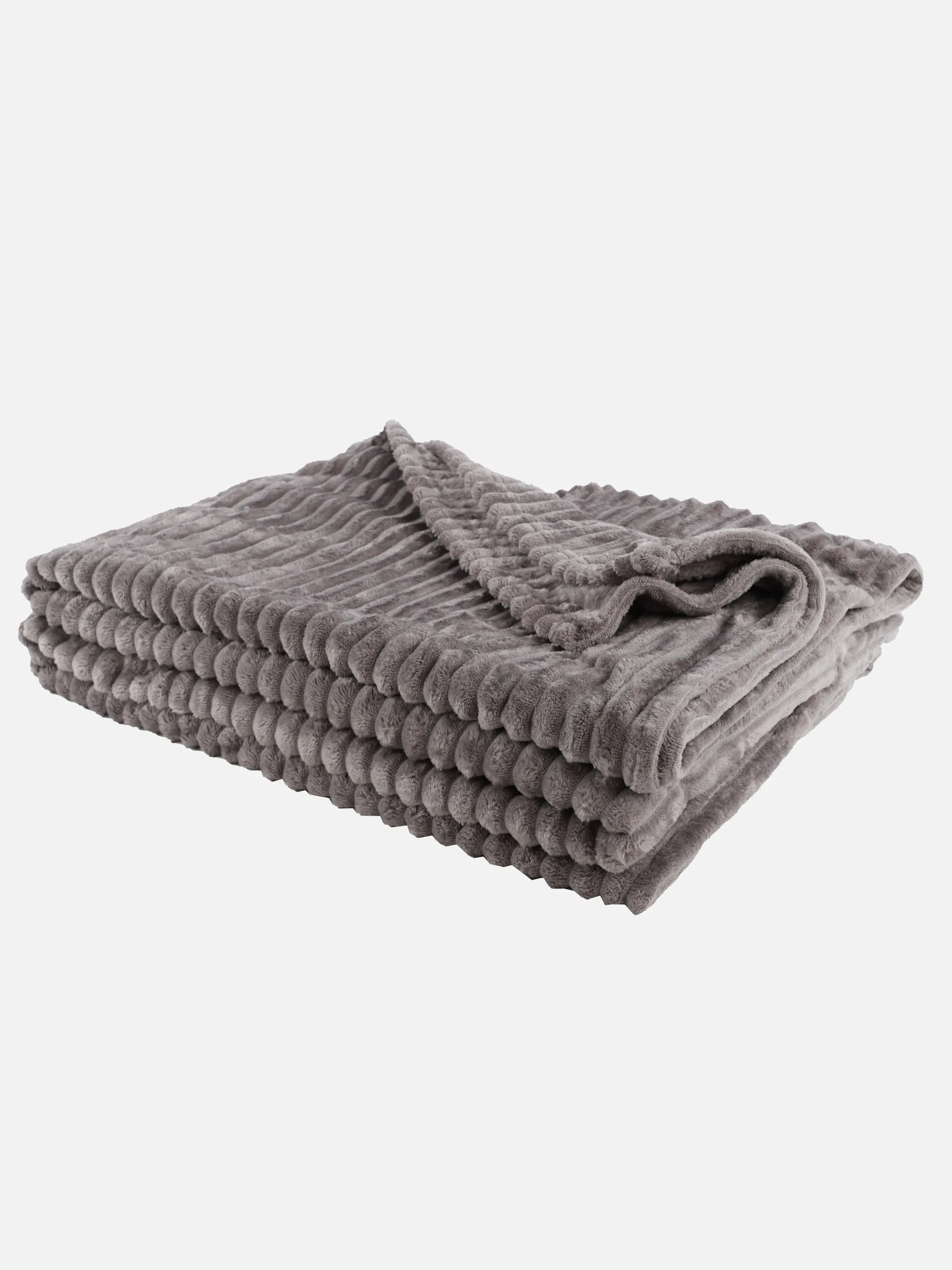 Dream House Wohndecke 150x200 Flanel Rib Grau 913177 GRAU 1