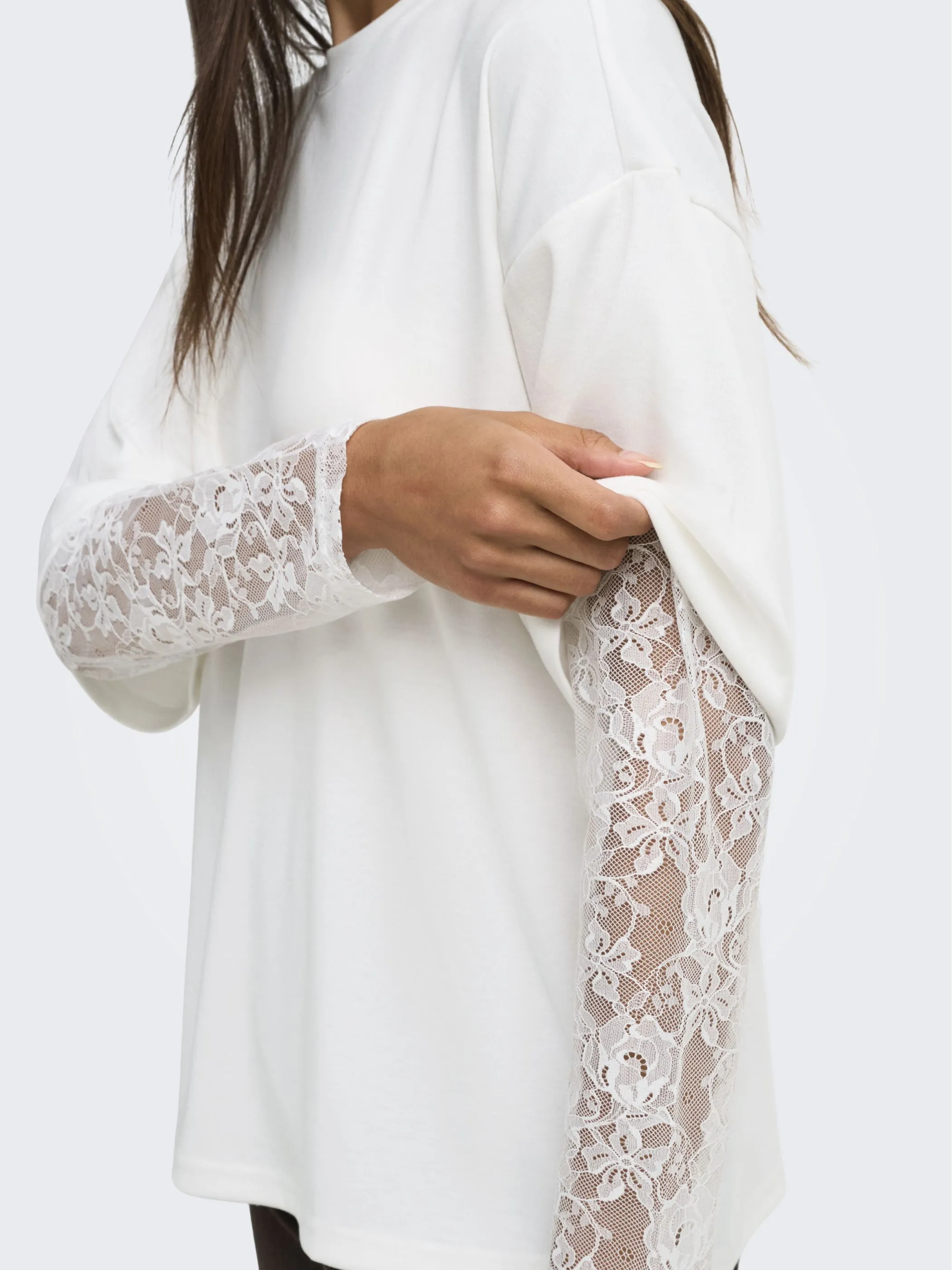 Only 15381333 ONLTAHLIA L/S LACE TO Weiß 931453 177922001 3