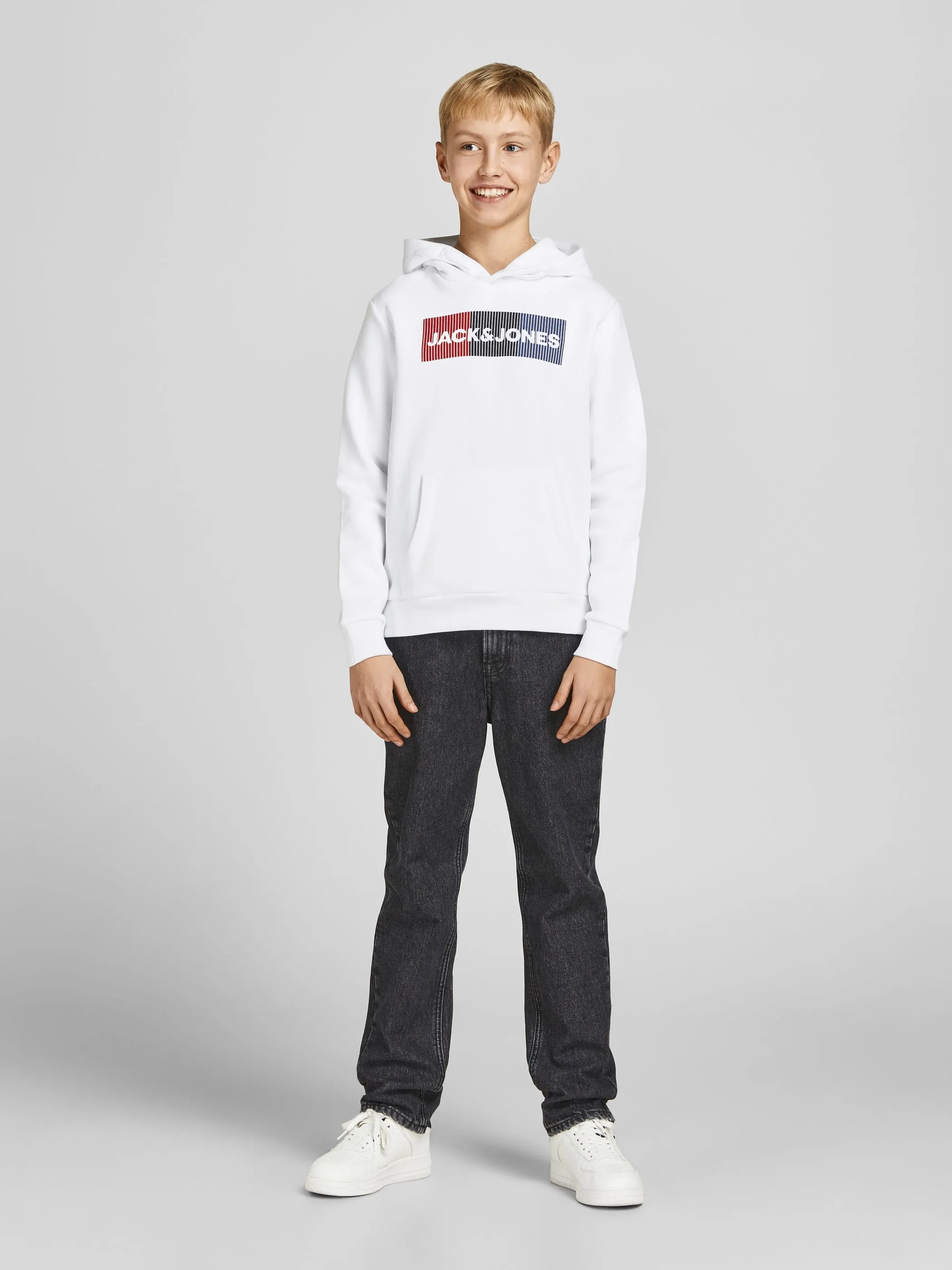 Jack&Jones Junior 12152841 JJECORP LOGO SWEAT HO Weiß 847246 178074007 4