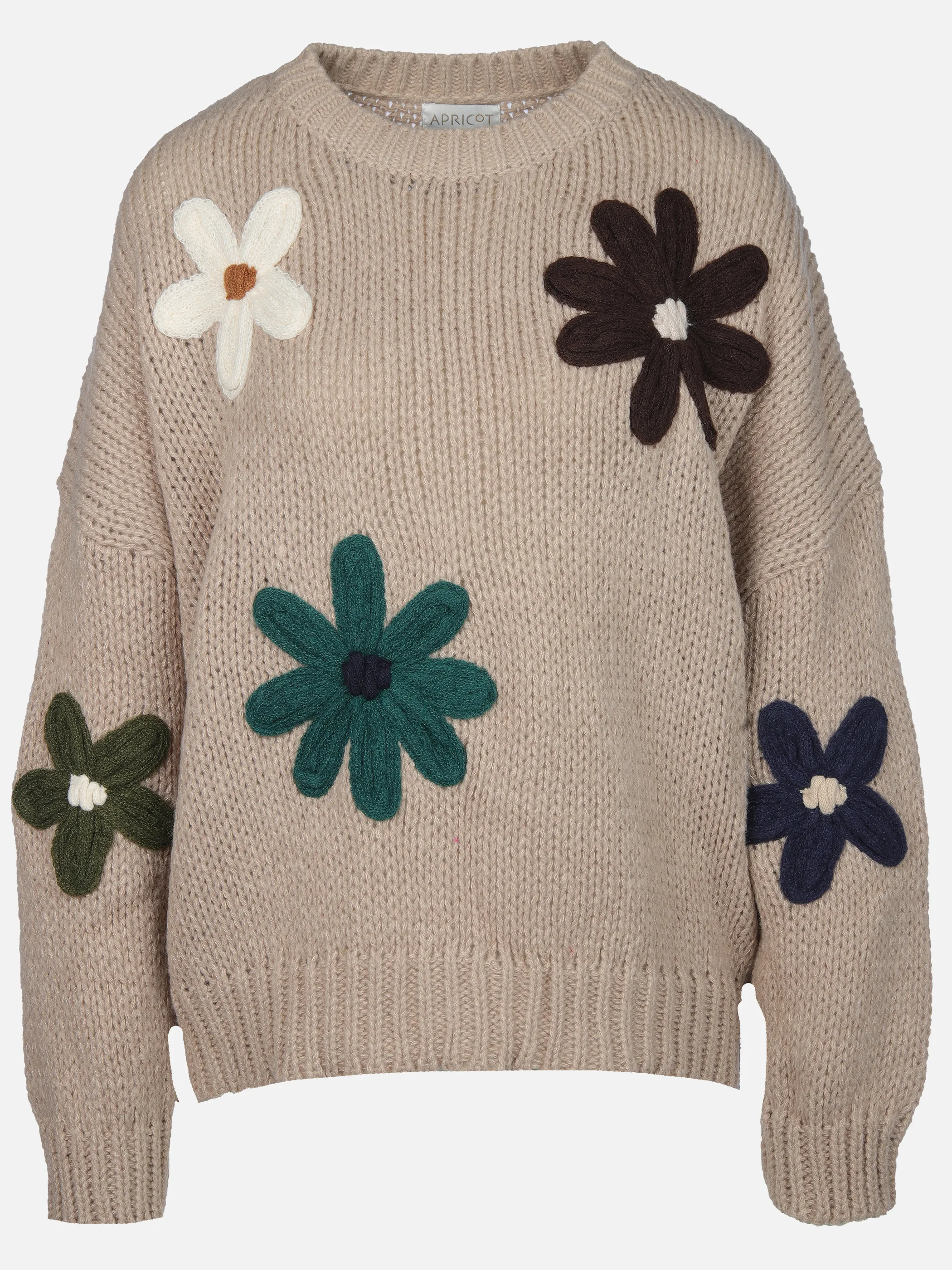 Apricot 952713 Apricot Embroidered Daisies O/S Jumper Beige 922463 STO 1