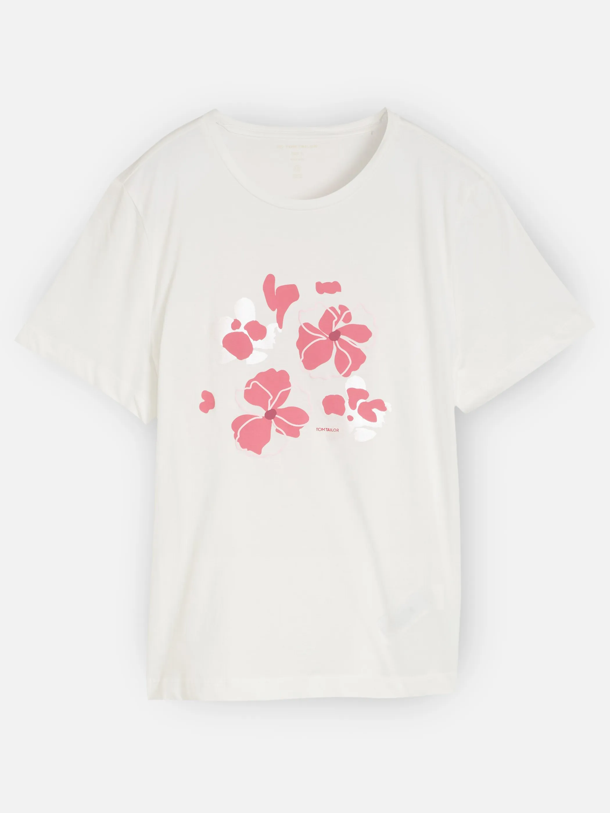 Tom Tailor 1050414 NOS T-shirt basic crew neck print Weiß 922045 10315 3