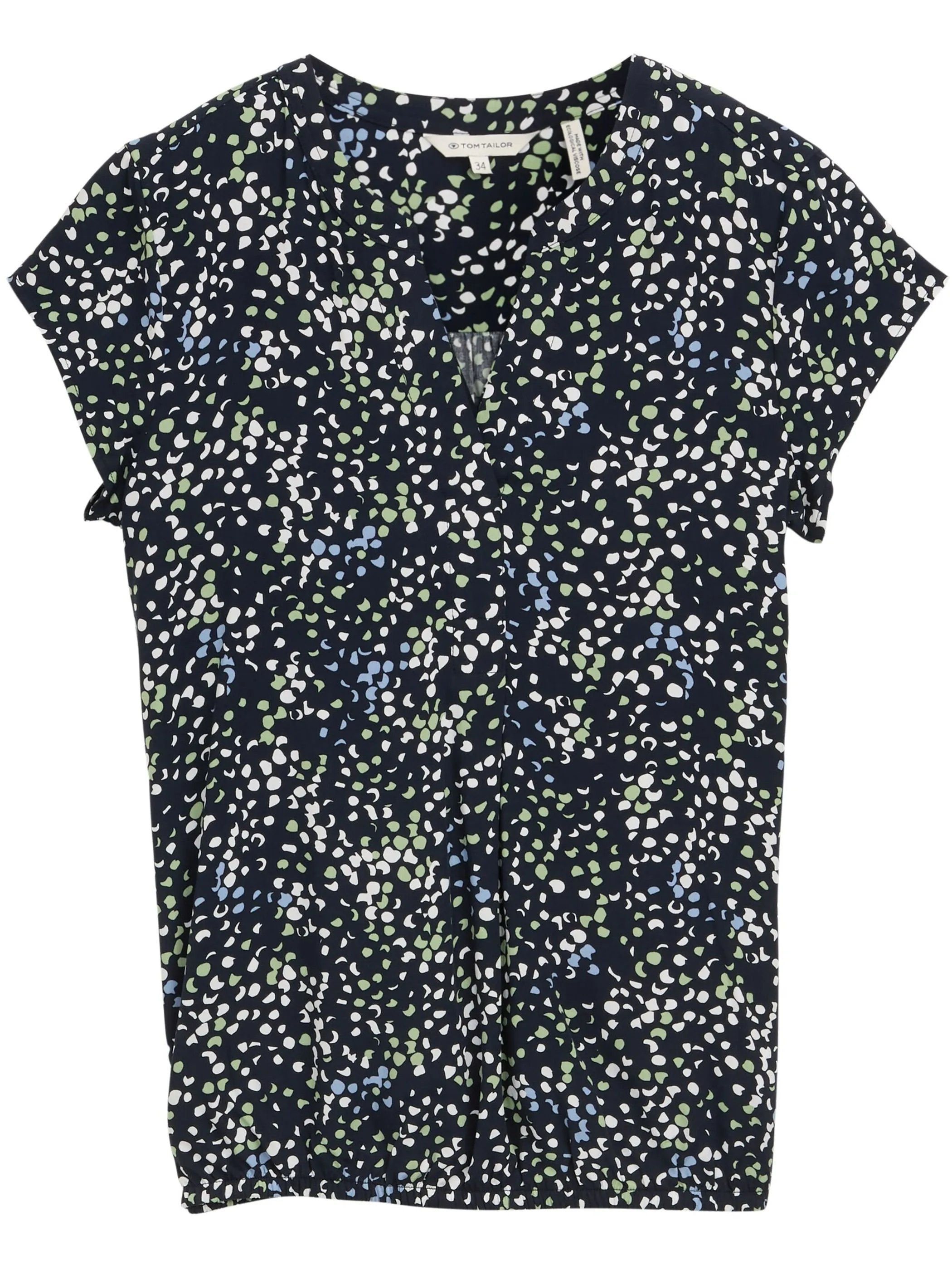 Tom Tailor 1045238 NOS blouse printed shortsleeve Marine 905962 37369 1