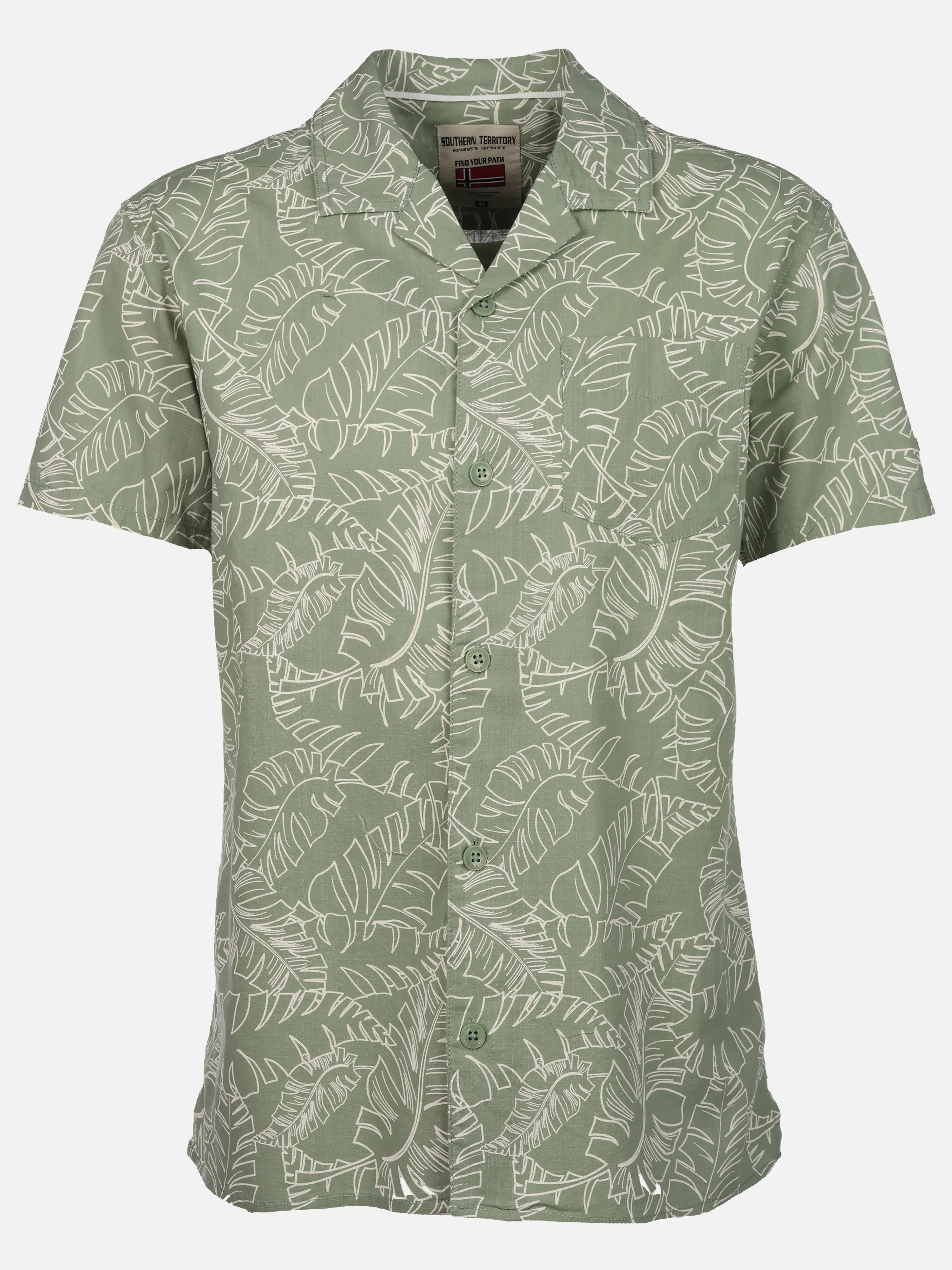 Southern Territory He. Freizeithemd 1/2 Arm print Grün 925213 LT GREEN 1