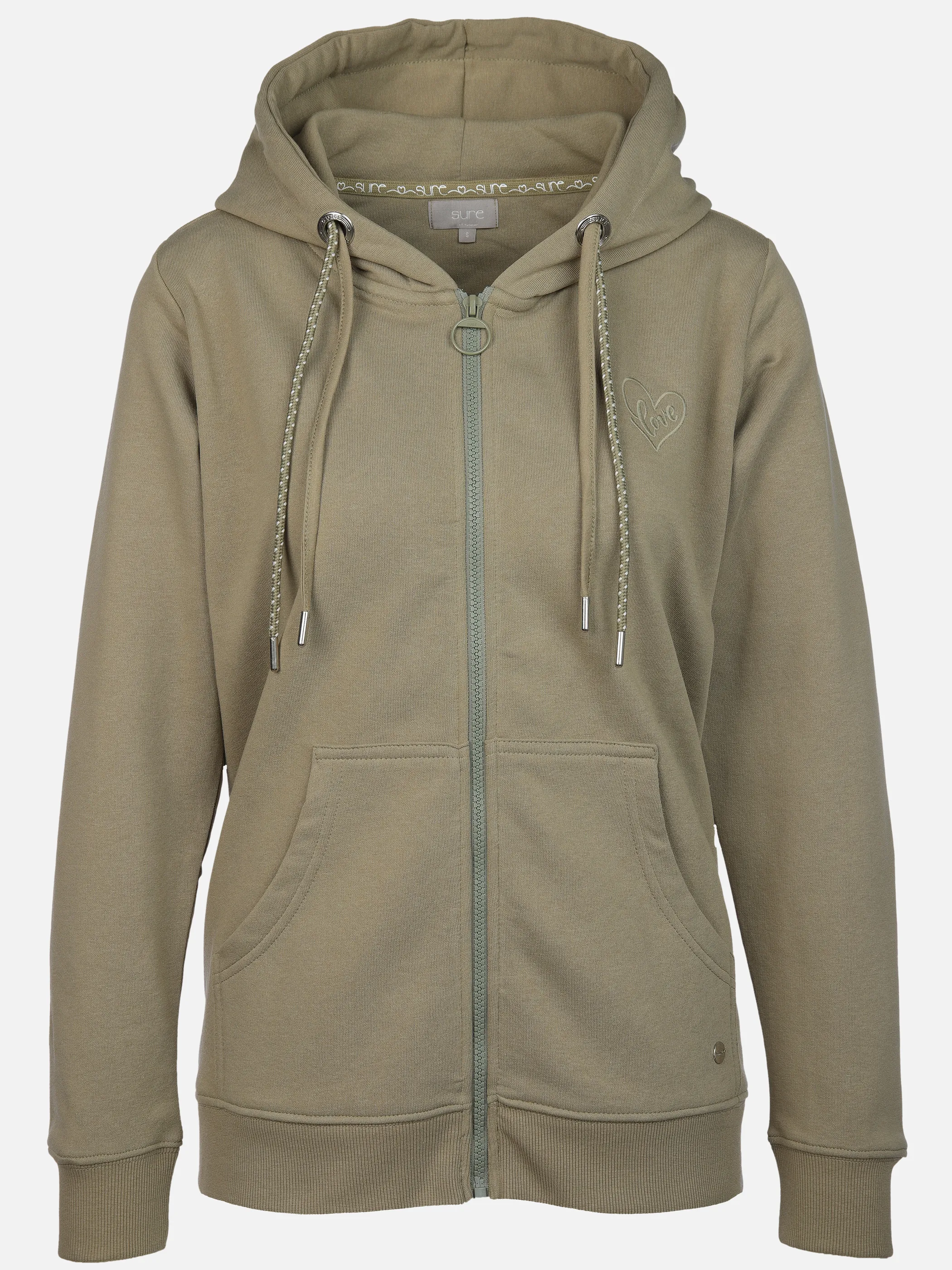 Sure Da-Sweat-Cardigan m. Kapuze Oliv 897606 KH 1 Sure Da-Sweat-Cardigan m. Kapuze Oliv 897606 KH 1