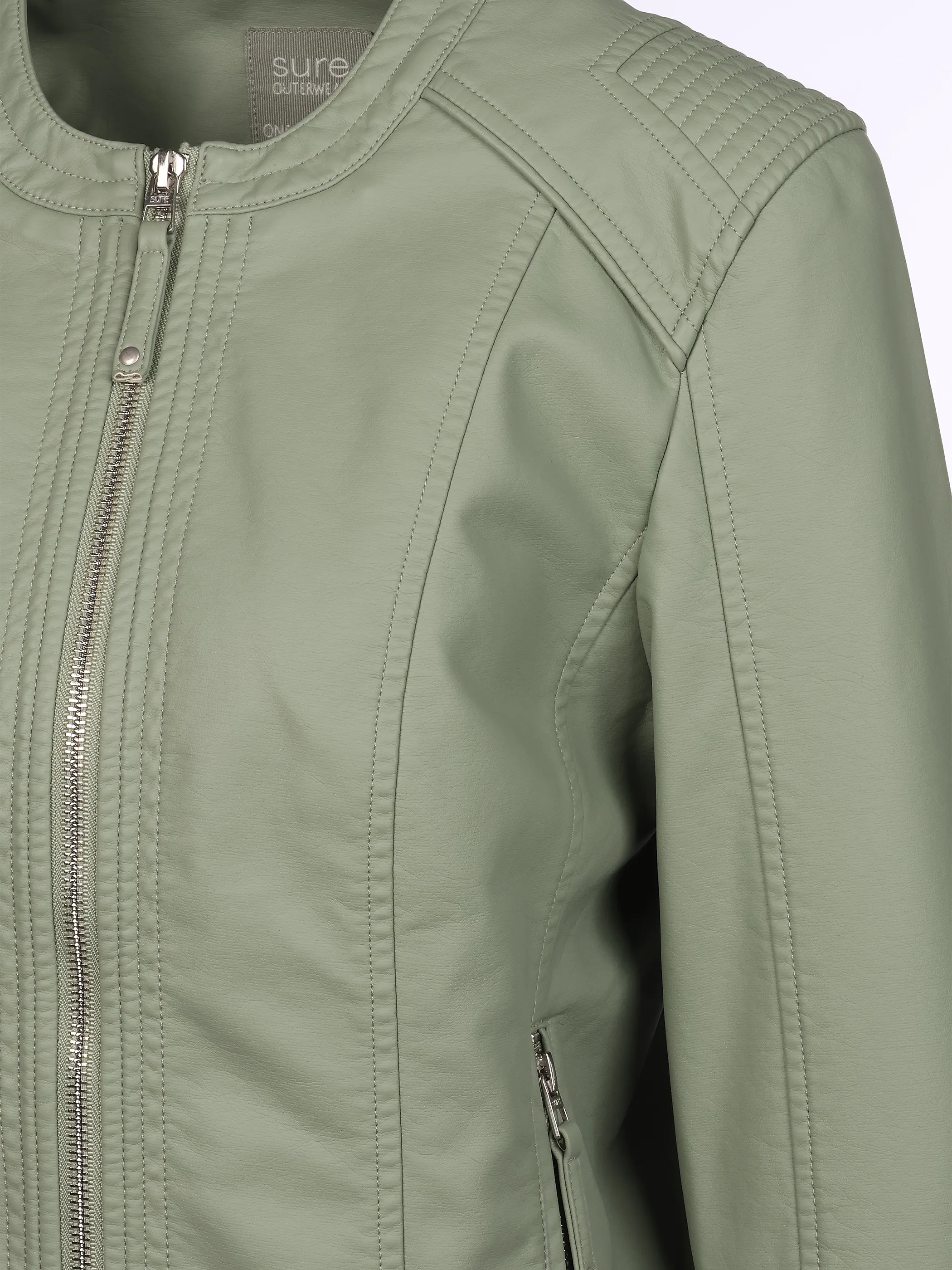 Sure Da-Kunstlederjacke m. Stehkragen Grün 904273 3037 4