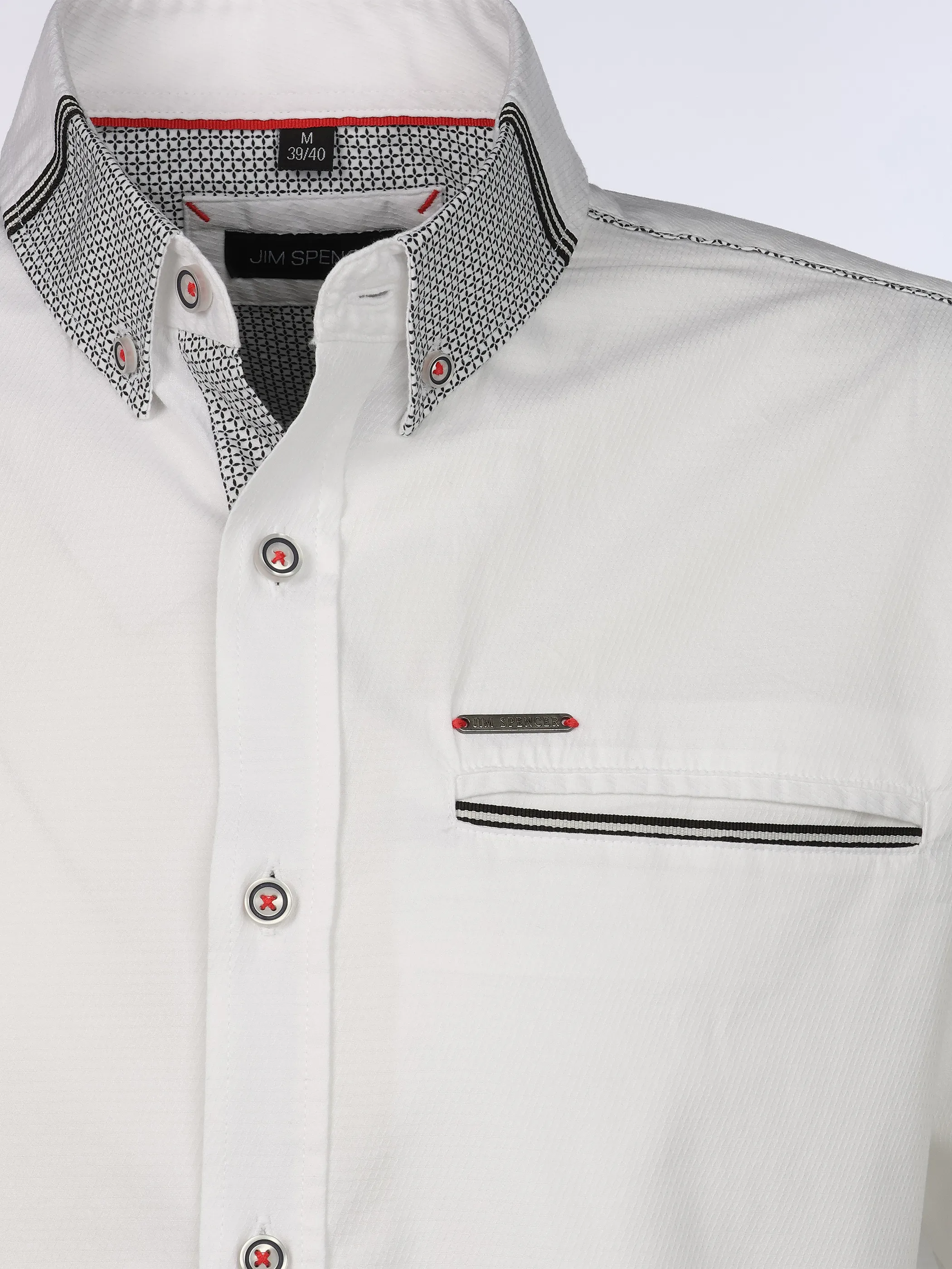 Jim Spencer He. Freizeithemd 1/2 celebration Weiß 922131 WHITE 3