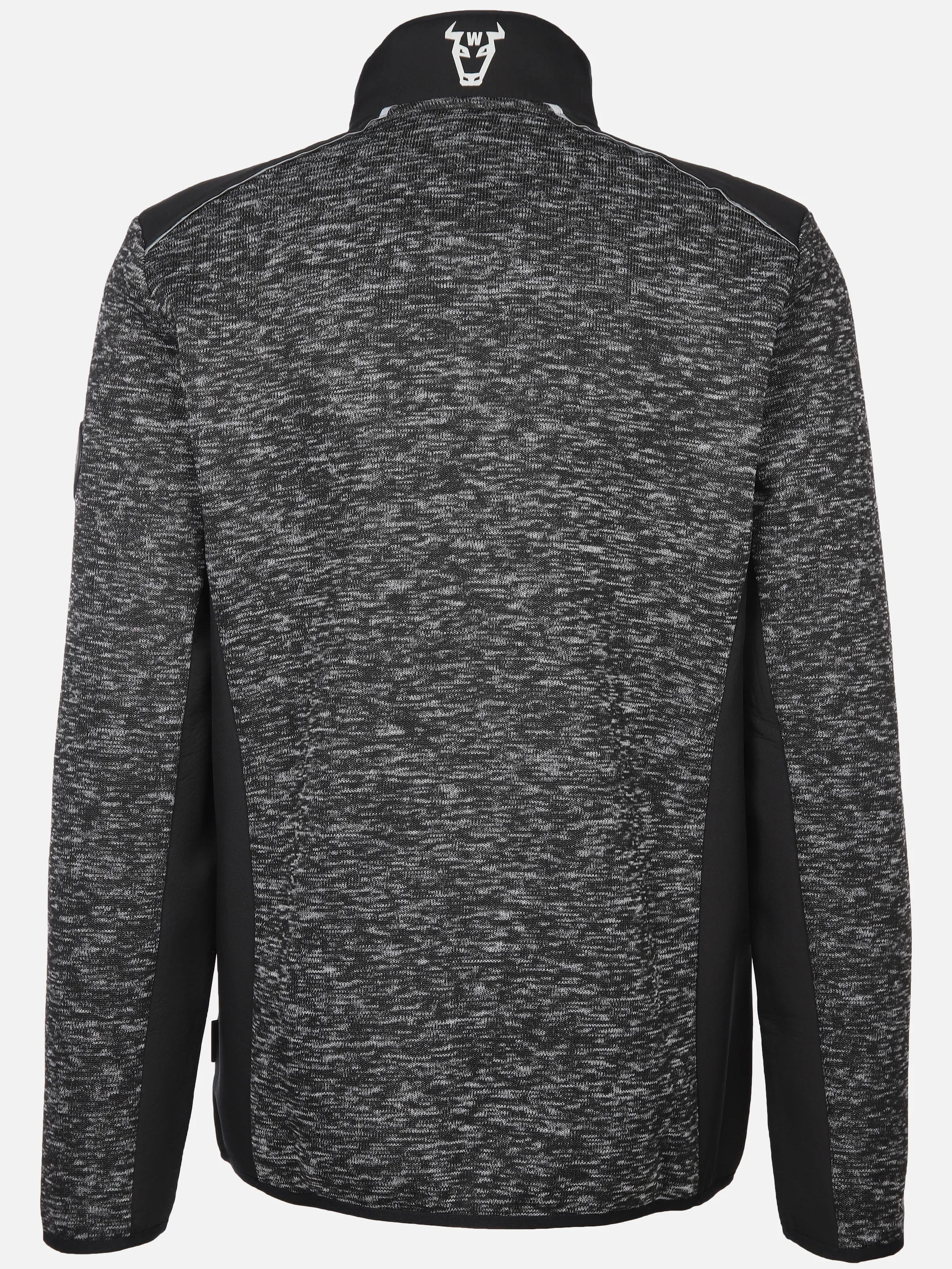Worker He. Strickfleecejacke neon Schwarz 867036 BLACK MEL 2 Worker He. Strickfleecejacke neon Schwarz 867036 BLACK MEL 2