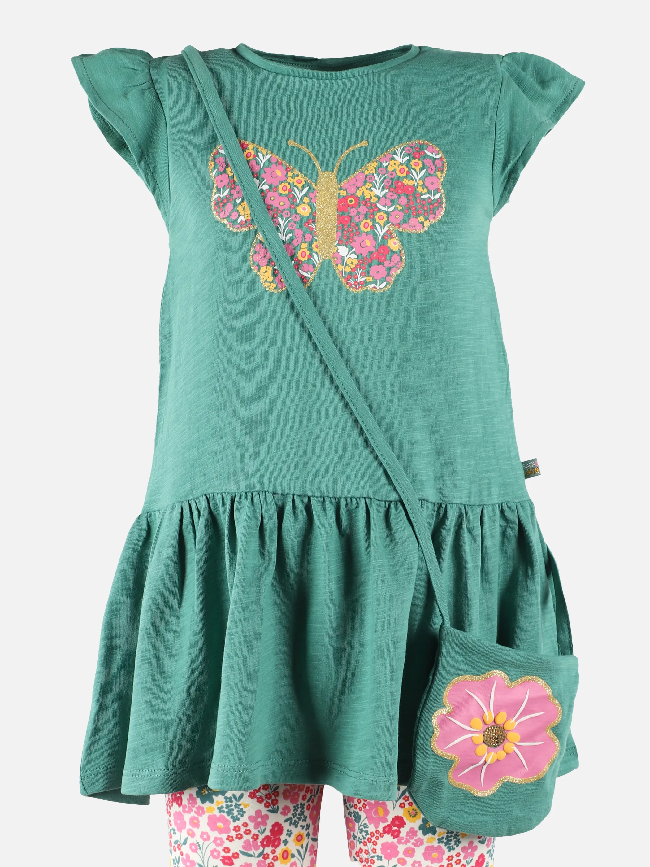 Stop + Go KM 2 tlg. Set Leggings mit AOP+Bluse in Grün/Weiß Grün 892530 GRÜN/WEIß 3