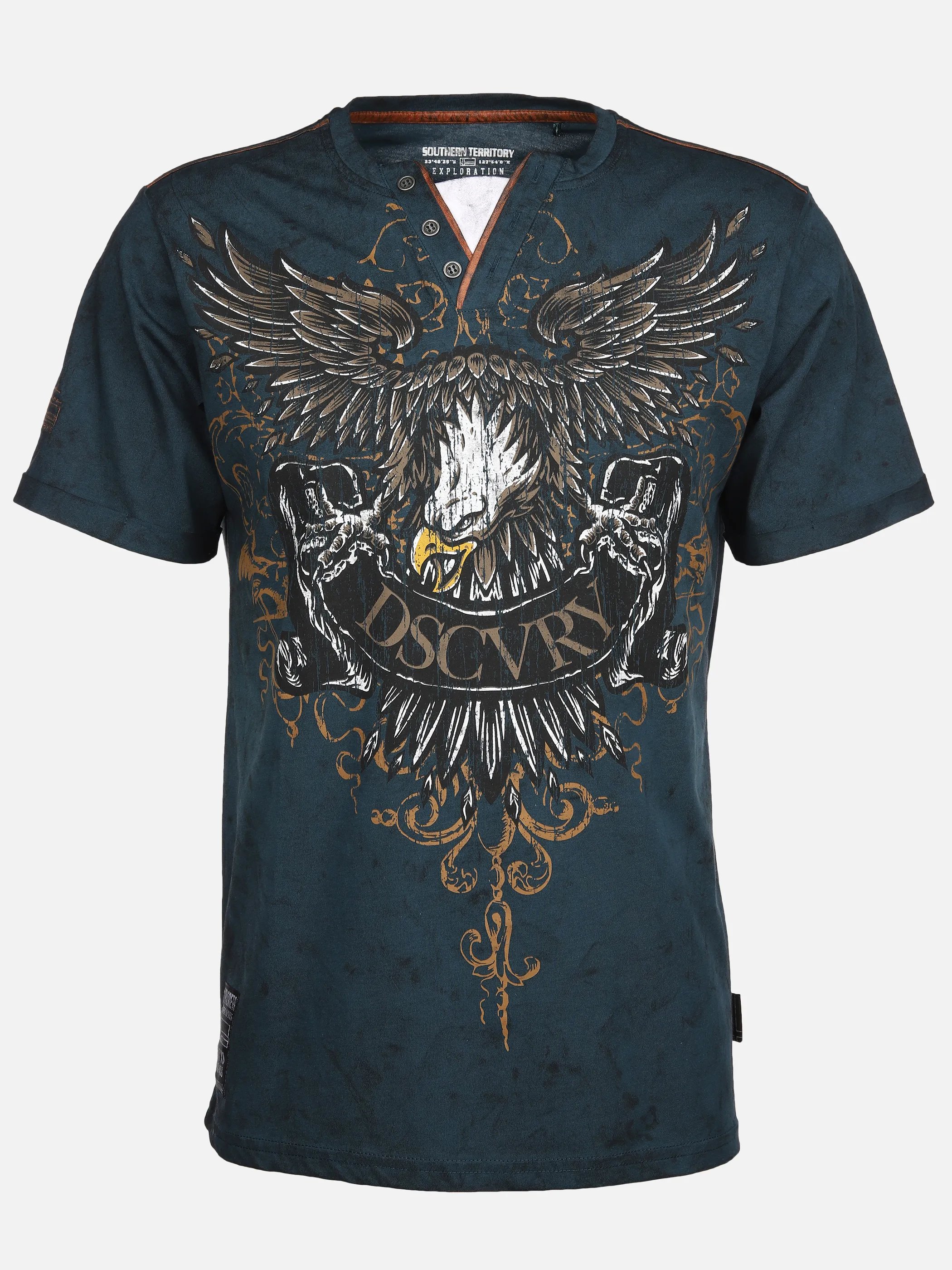 Southern Territory He. Henleyshirt 1/2 Arm 2in1 eagle acid Blau 898495 NAVY 1