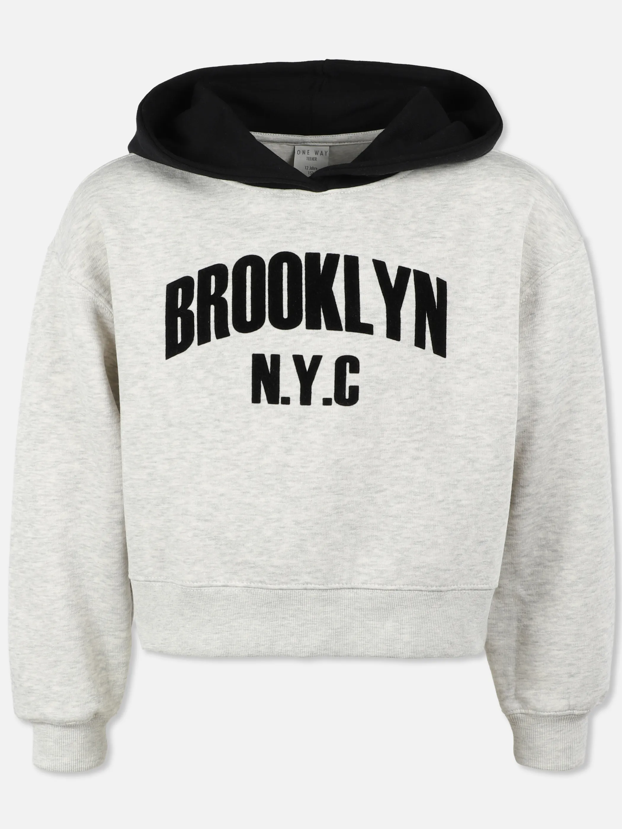 One Way JM Sweatshirt grau mit schwarzem schriftzug+Kapuze Grau 930136 GRAU 1