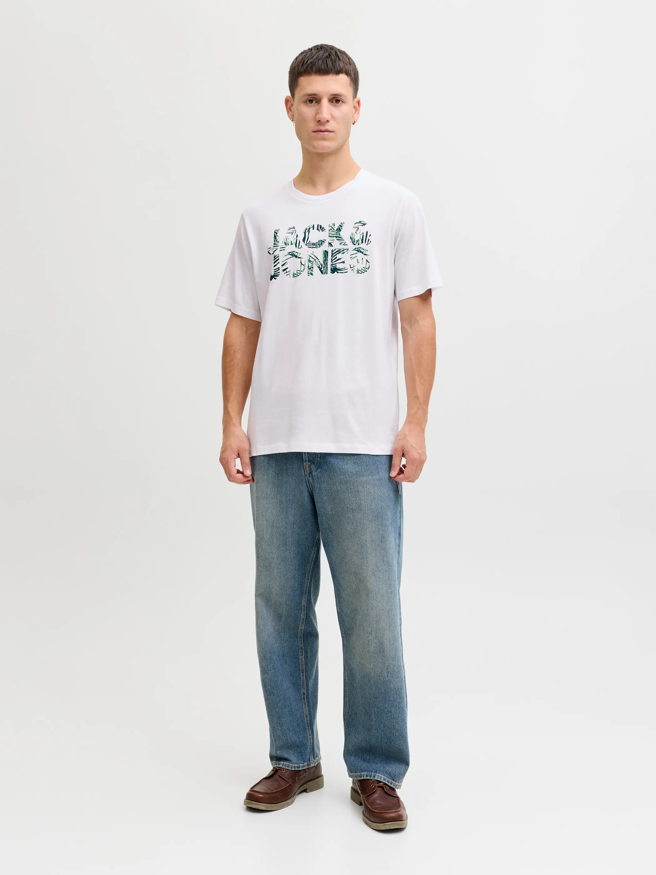 Jack Jones 12288536 JJEJEFF LOGO TEE SS S Weiß 922266 178074 1