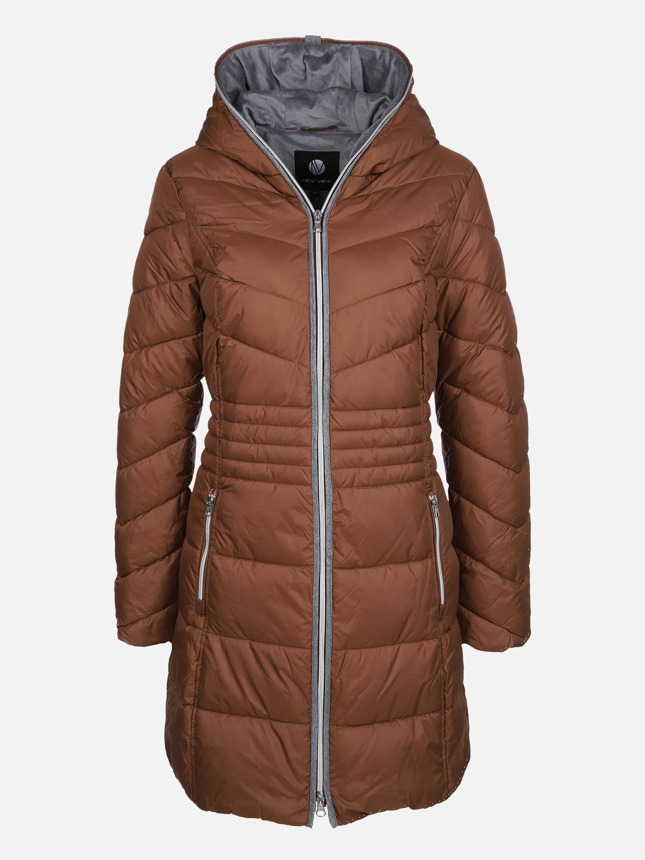 Da-Steppmantel mit Wolloptik Braun 859727 BRAUN 1