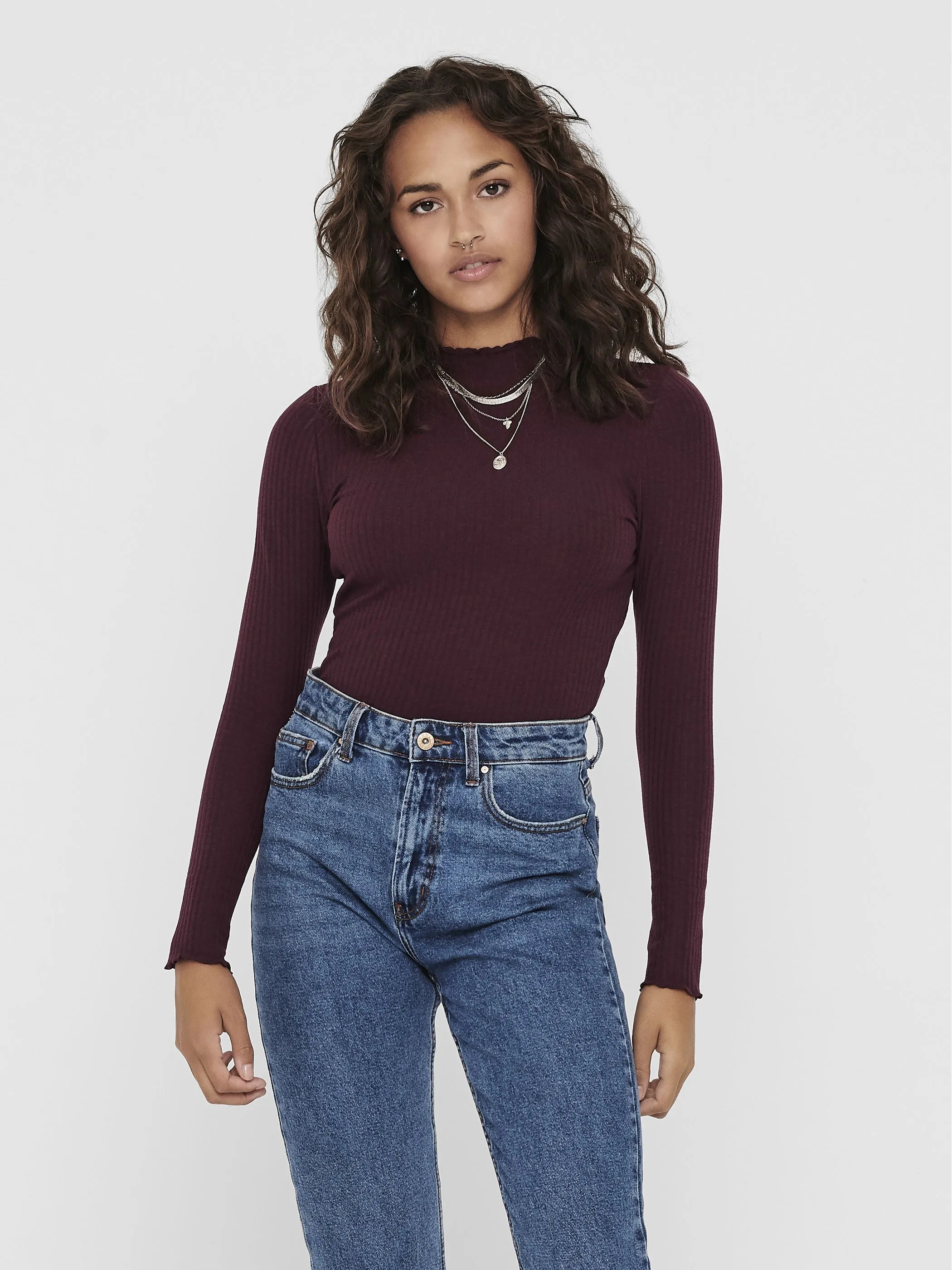 Only 15180040 ONLEMMA L/S HIGH NECK Rot 824110 232535