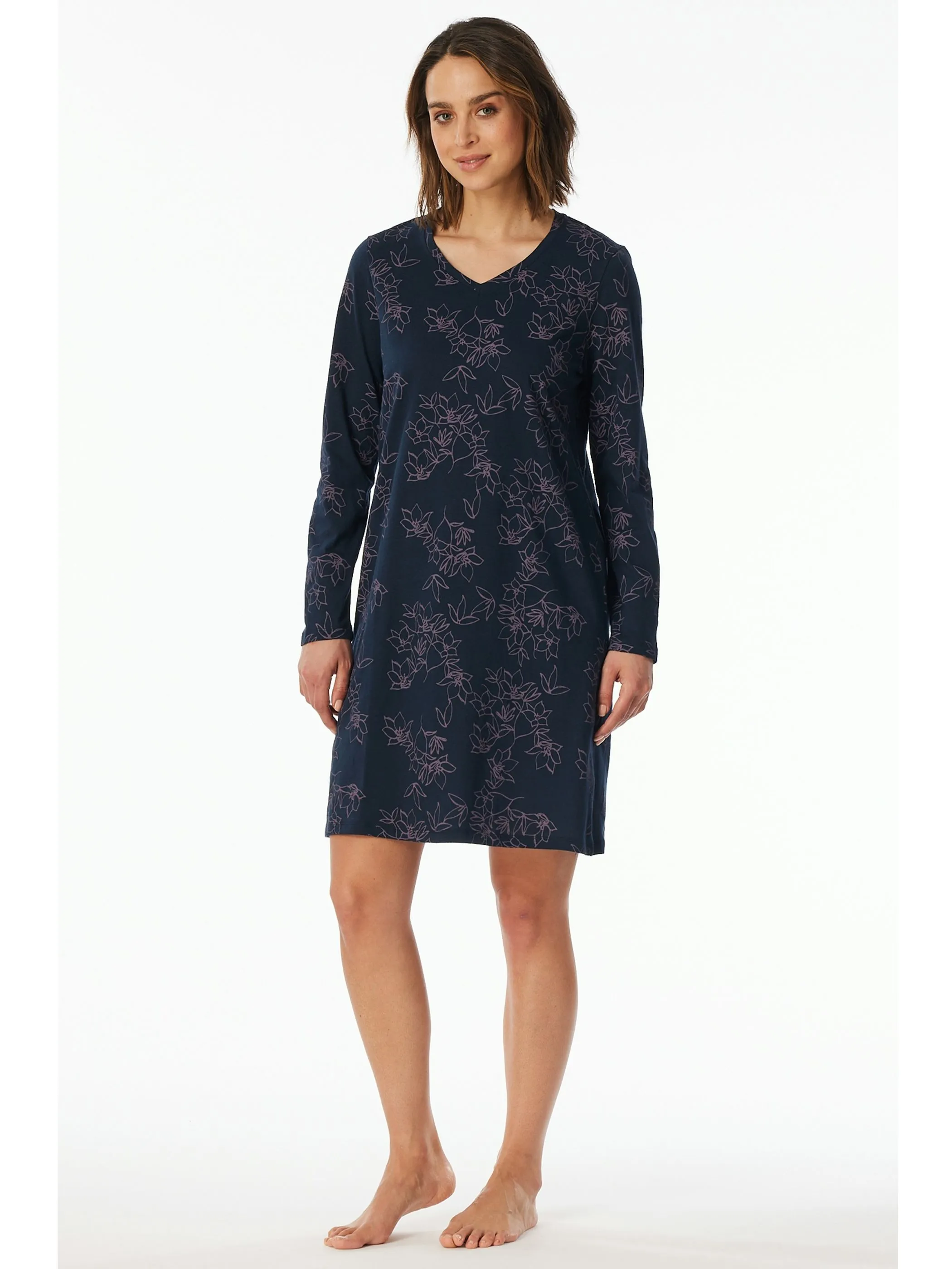 UNCOVER by Schiesser 182851 Sleepshirt 1/1 Arm, 95c Blau 914231 804 4