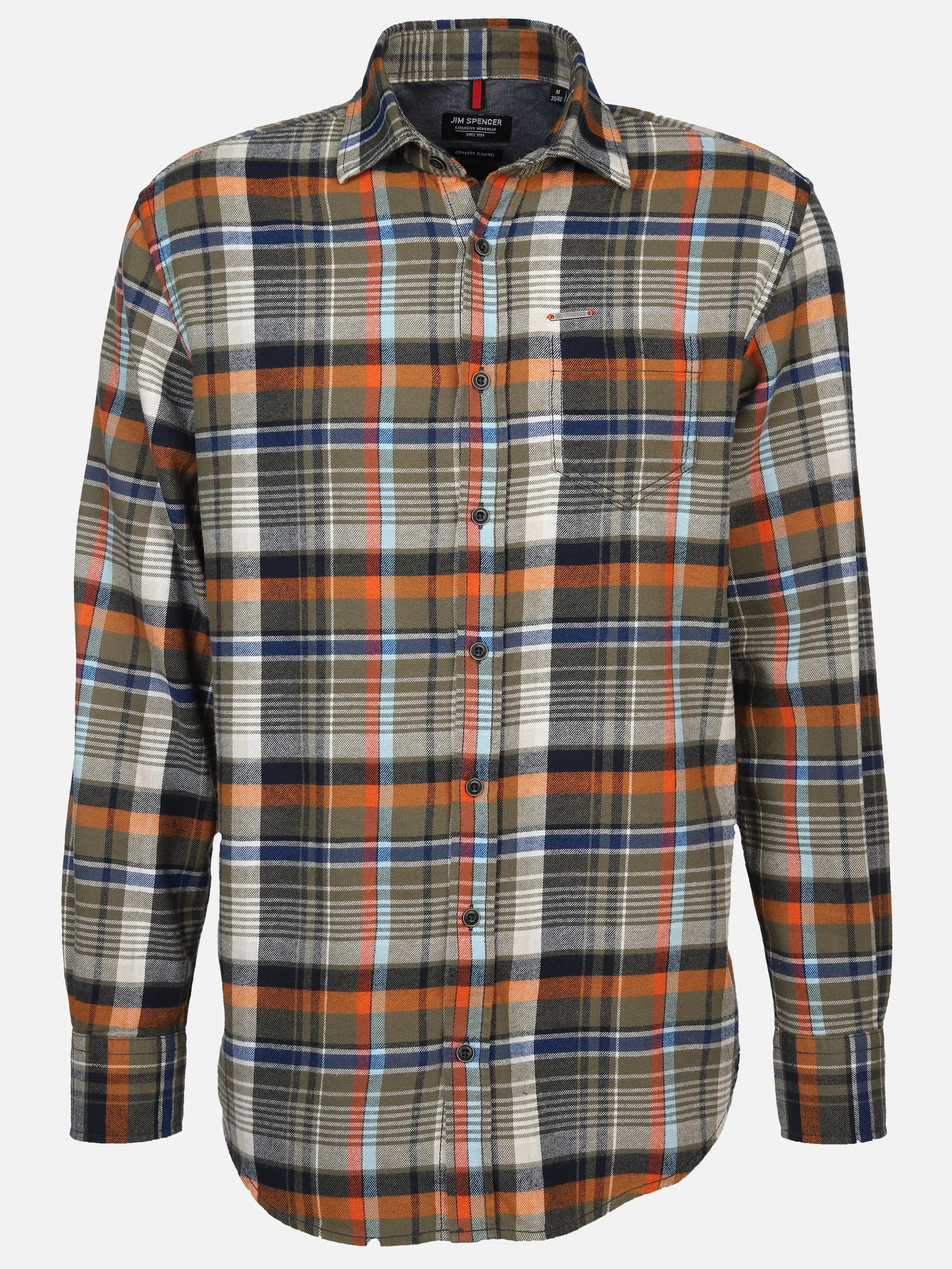 Jim Spencer He. Flanellhemd 1/1 Arm brushed Oliv 897673 KHAKI 1 Jim Spencer He. Flanellhemd 1/1 Arm brushed Oliv 897673 KHAKI 1