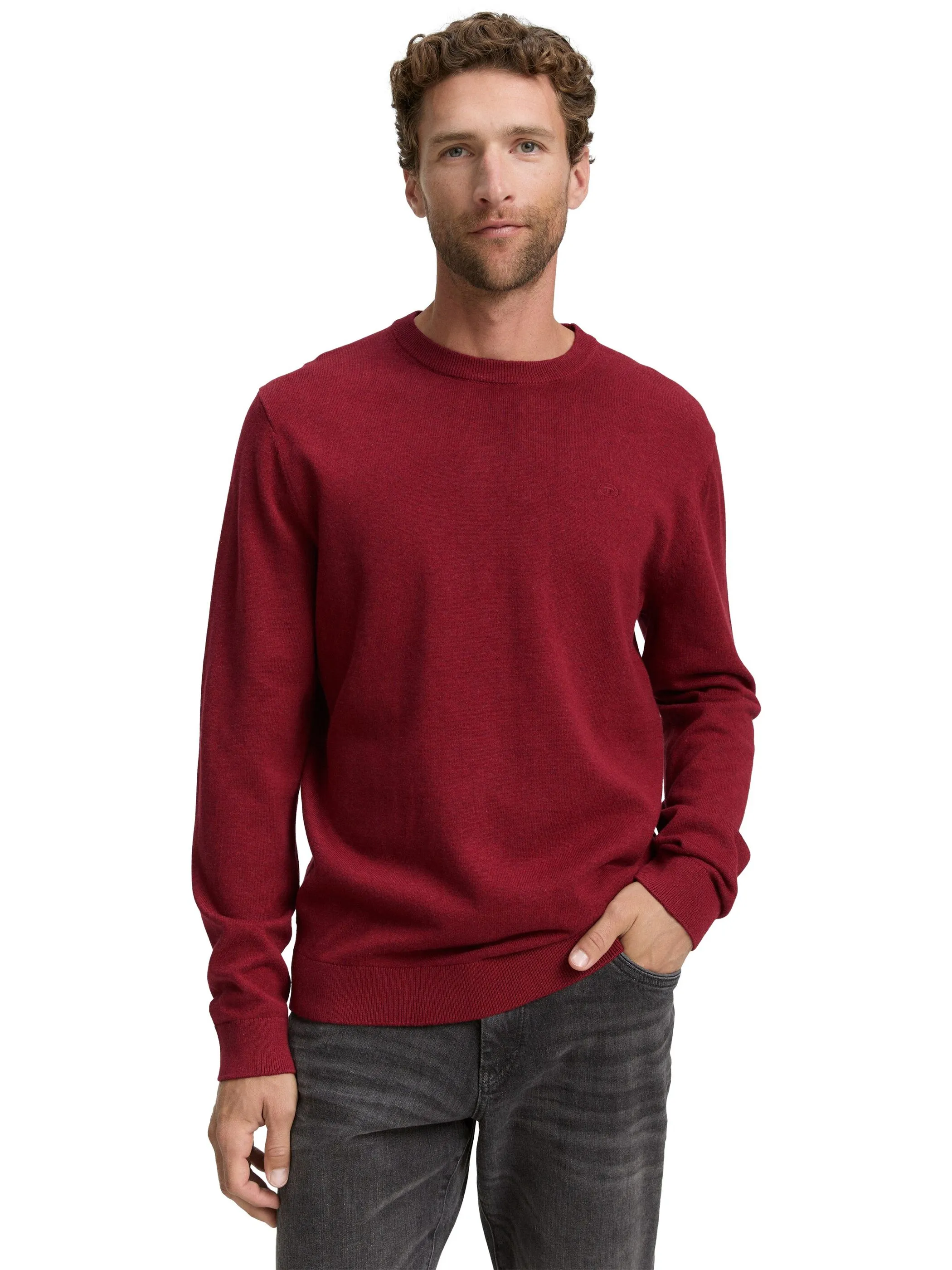 Tom Tailor 1039805 NOS basic crewneck knit Rot 898460 38762 5