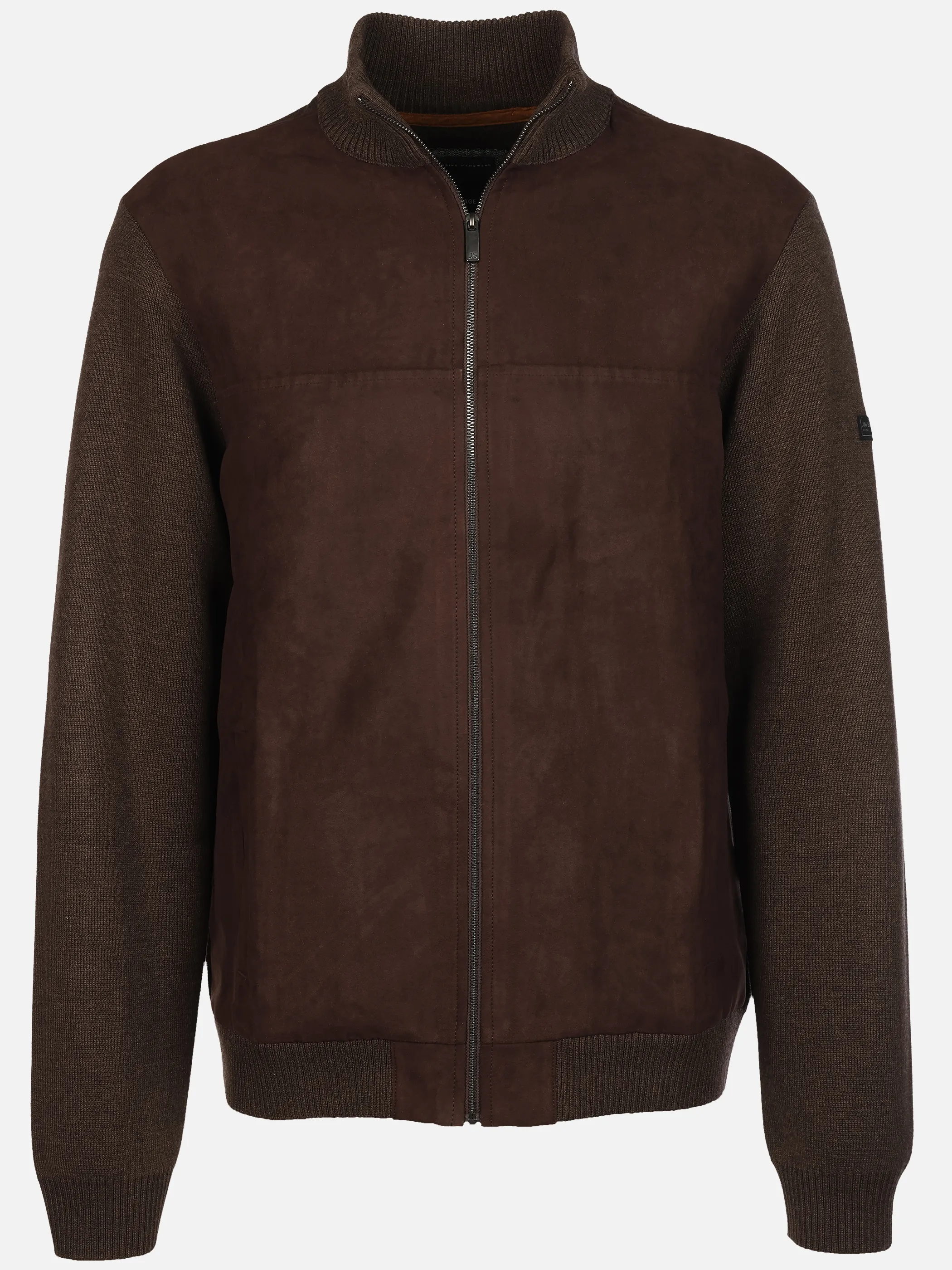 Jim Spencer He. Strickjacke Velour Braun 929627 BROWN 1