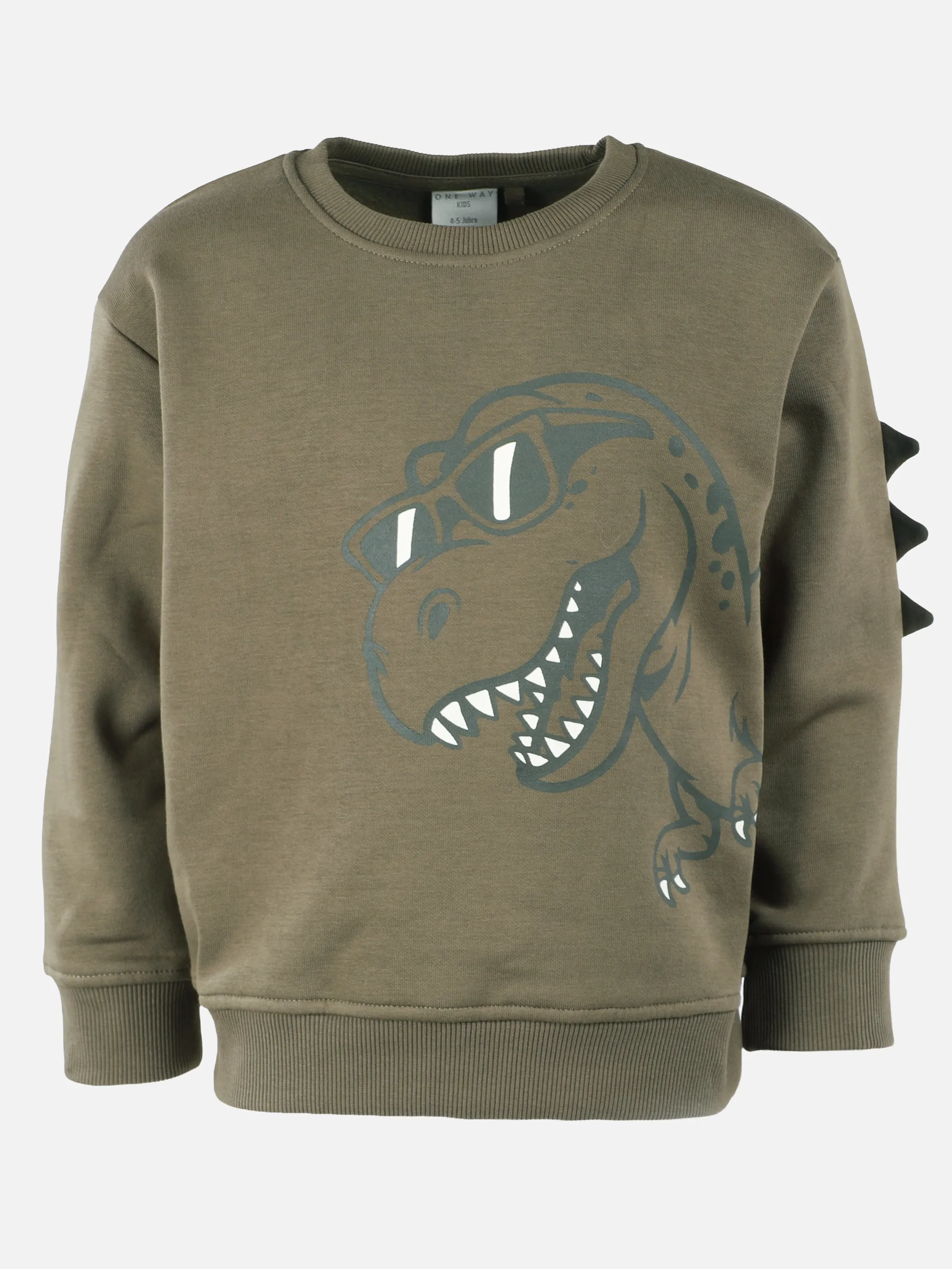 One Way KJ Sweatshirt mit Dino FP und Zacken am Arm Grün 929739 SEATURTLE 1