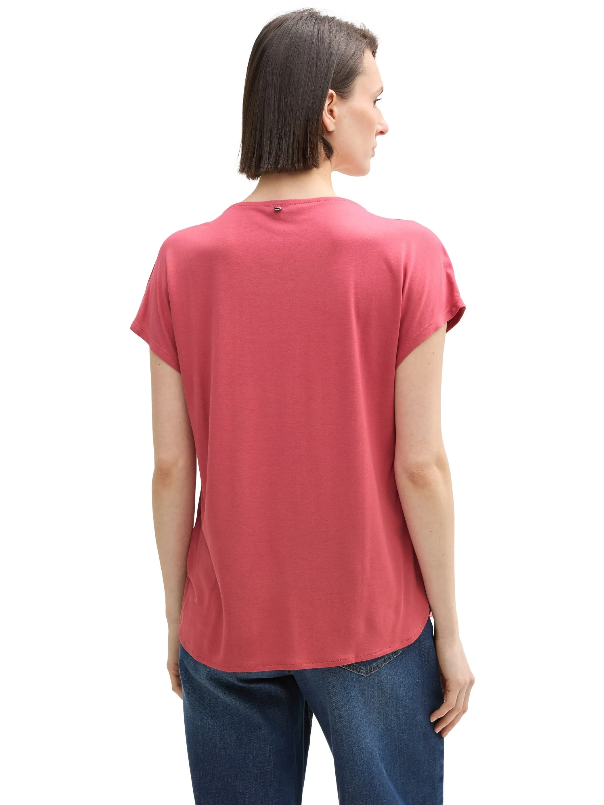 Tom Tailor 1040547 NOS T-shirt fabric mix crew neck Rot 890601 11016 2 Tom Tailor 1040547 NOS T-shirt fabric mix crew neck Rot 890601 11016 2