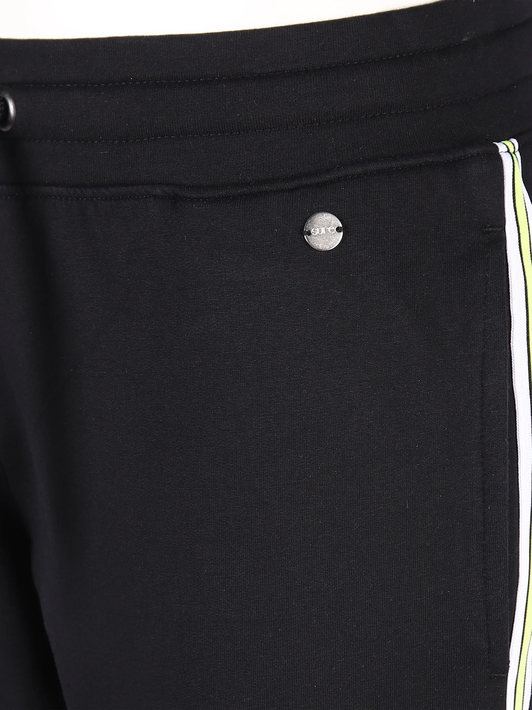 Sure Da-Joggpant m. Trikotstreifen Schwarz 850566 BLACK/APPL 3