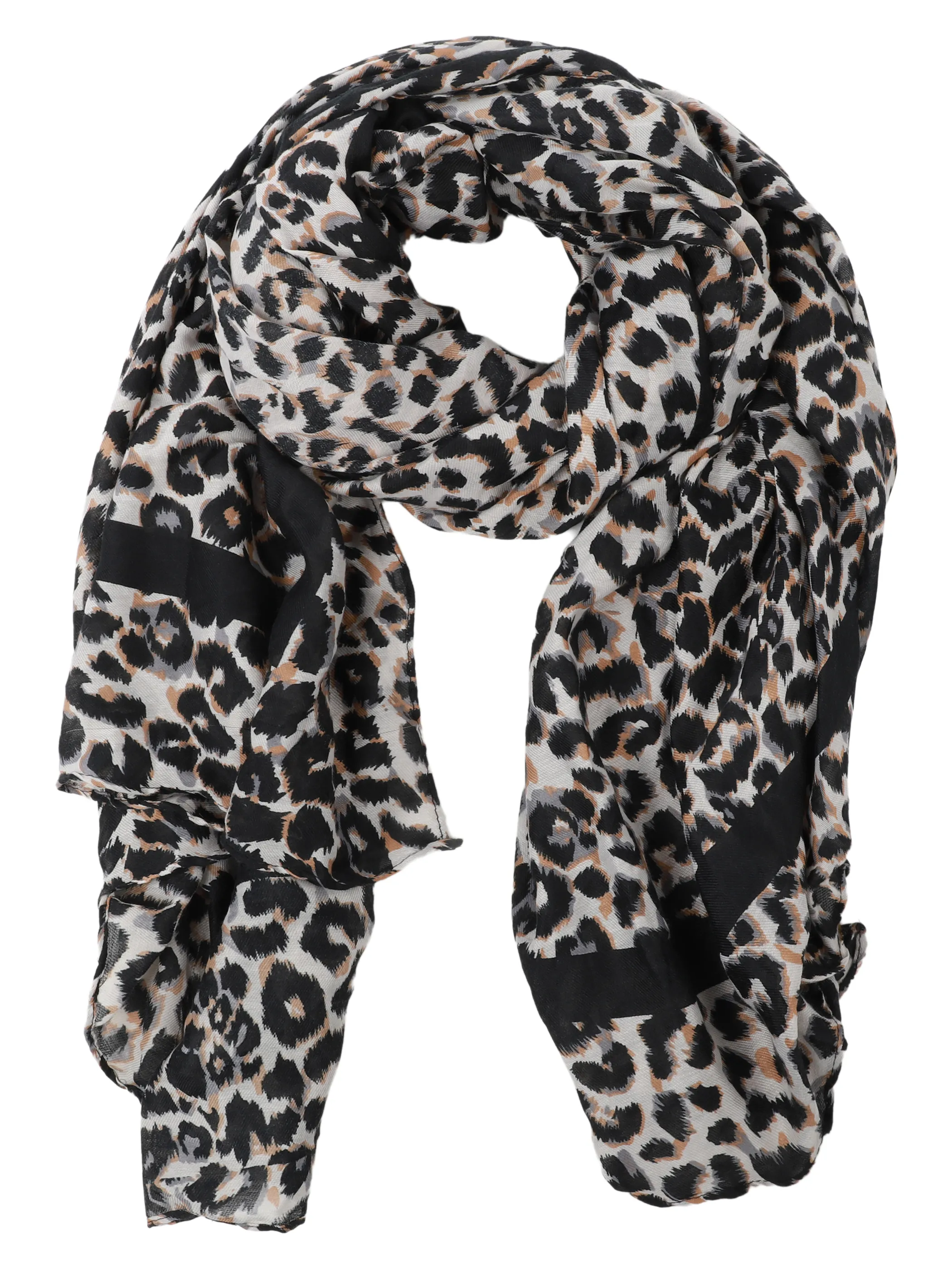 Sure Da-Schal m. Leo Print Beige 933329 BE 1