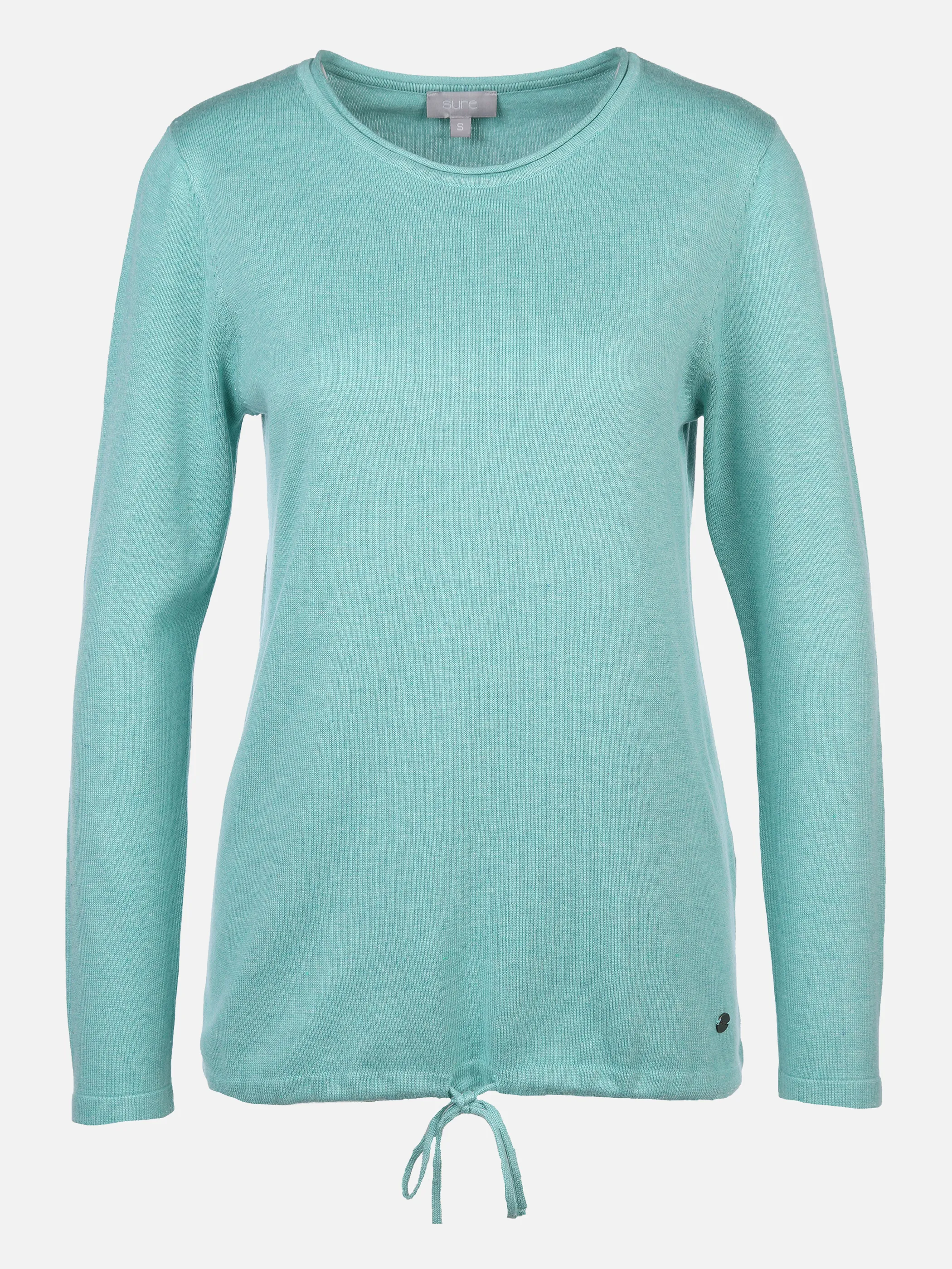 Sure Da-Pullover Basic m. Tunnelzug Türkis 848953 AQUA MEL. 1