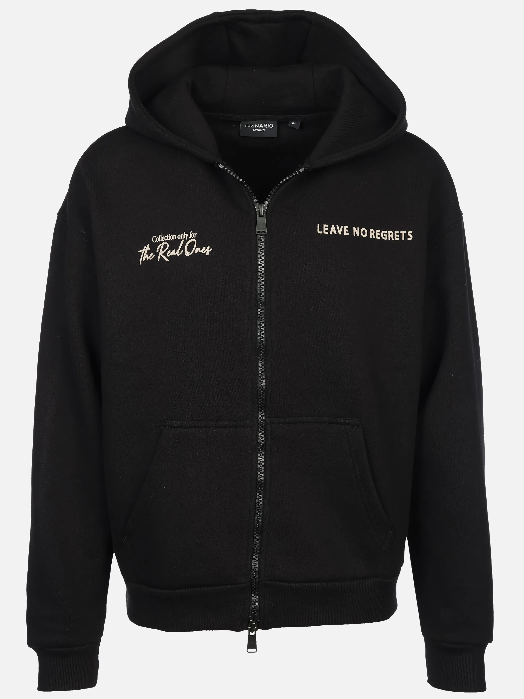 Grinario Sports He-Sweatjacke, m. Kapuze u. Kängurutasche Schwarz 930315 24000 1