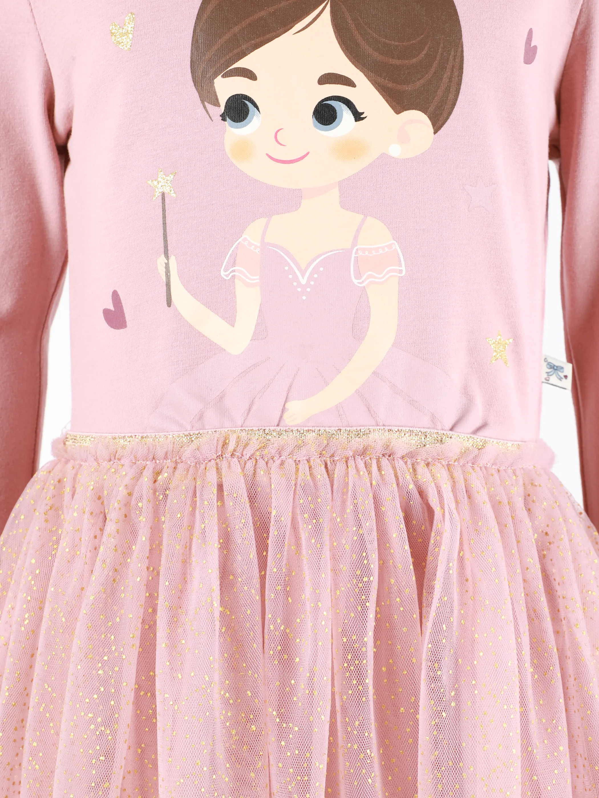 One Way KM Tüllkleid mit Ballerinaprint + Tasche in rosa Rosa 916171 ROSA 3