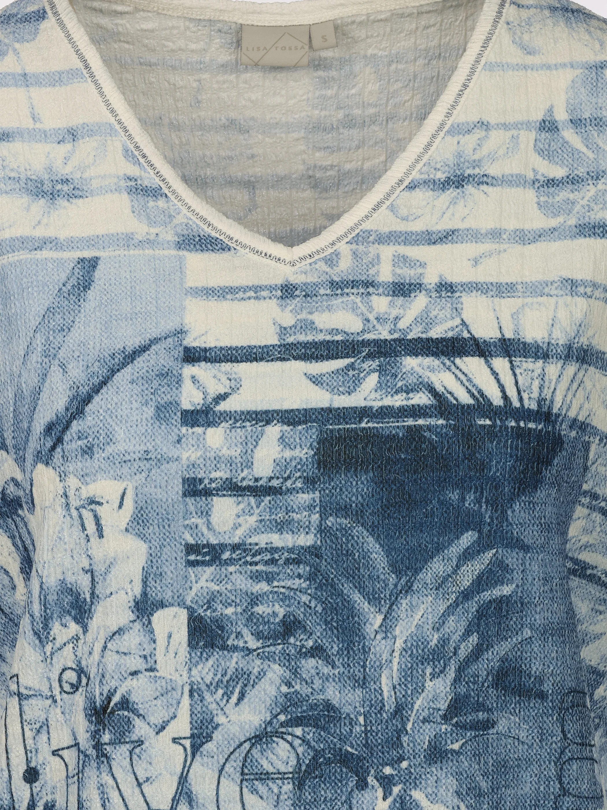 Lisa Tossa Da-Crinkle-Print Shirt Blau 926287 BLAU 3