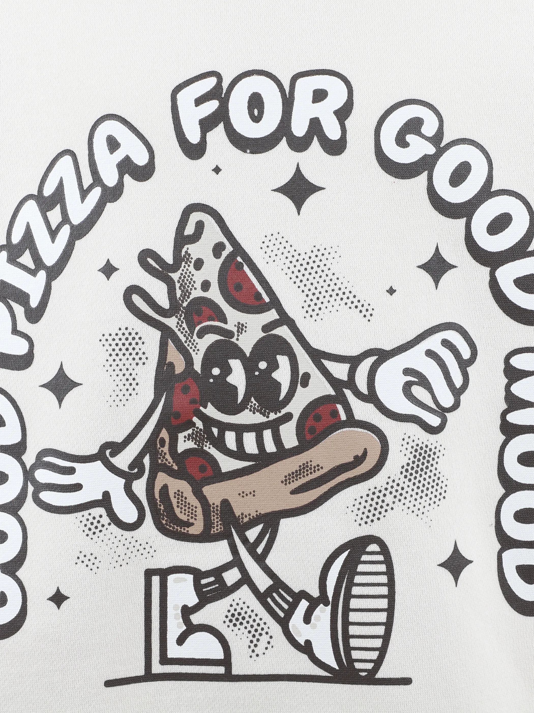 One Way JJ Sweatshirt "Good Pizza for good Mood" in beige Beige 916224 BEIGE 3