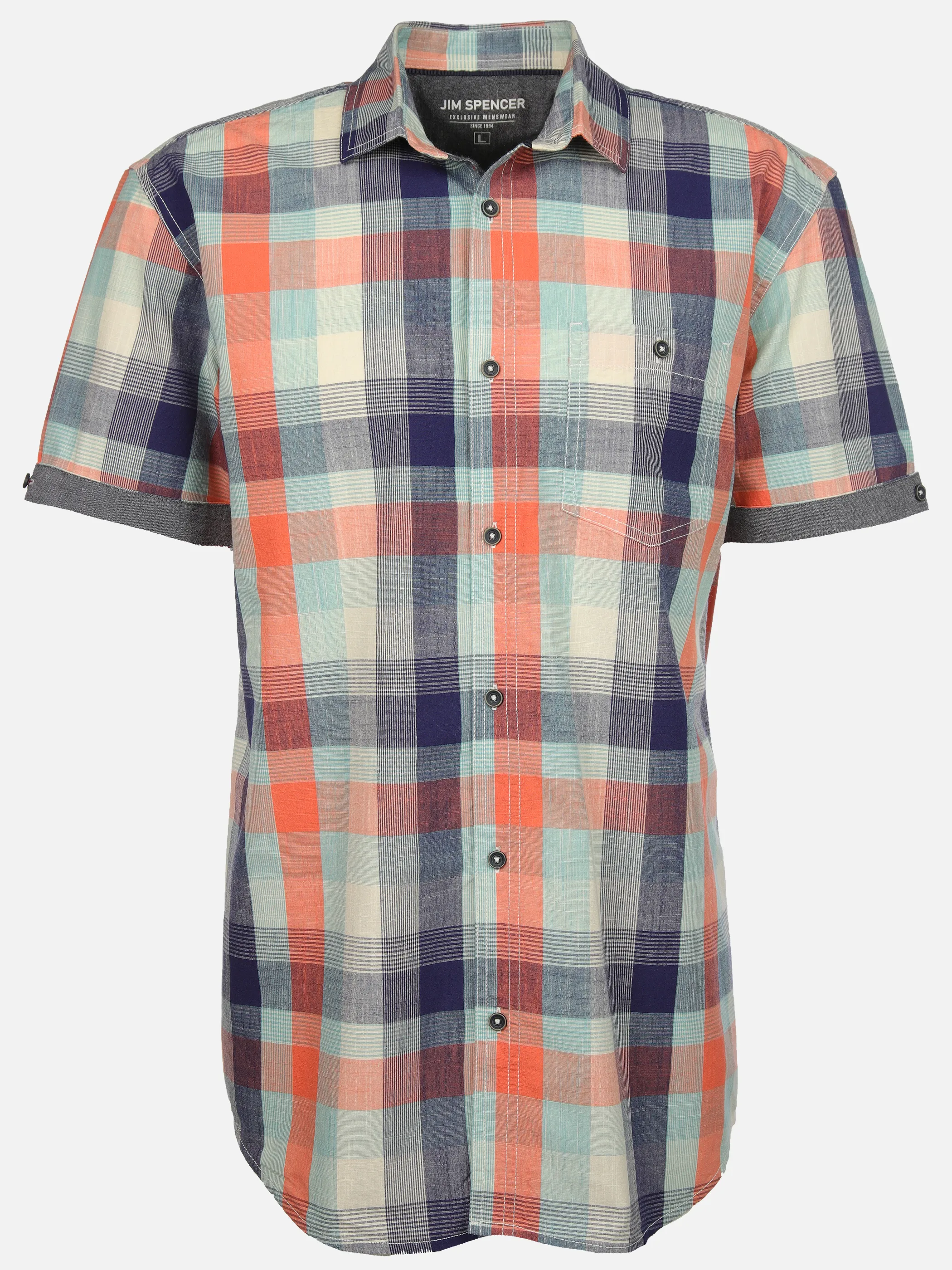 Jim Spencer He. Freizeithemd 1/2 Arm yd gemustert Orange 908750 ORANGE 1 Jim Spencer He. Freizeithemd 1/2 Arm yd gemustert Orange 908750 ORANGE 1