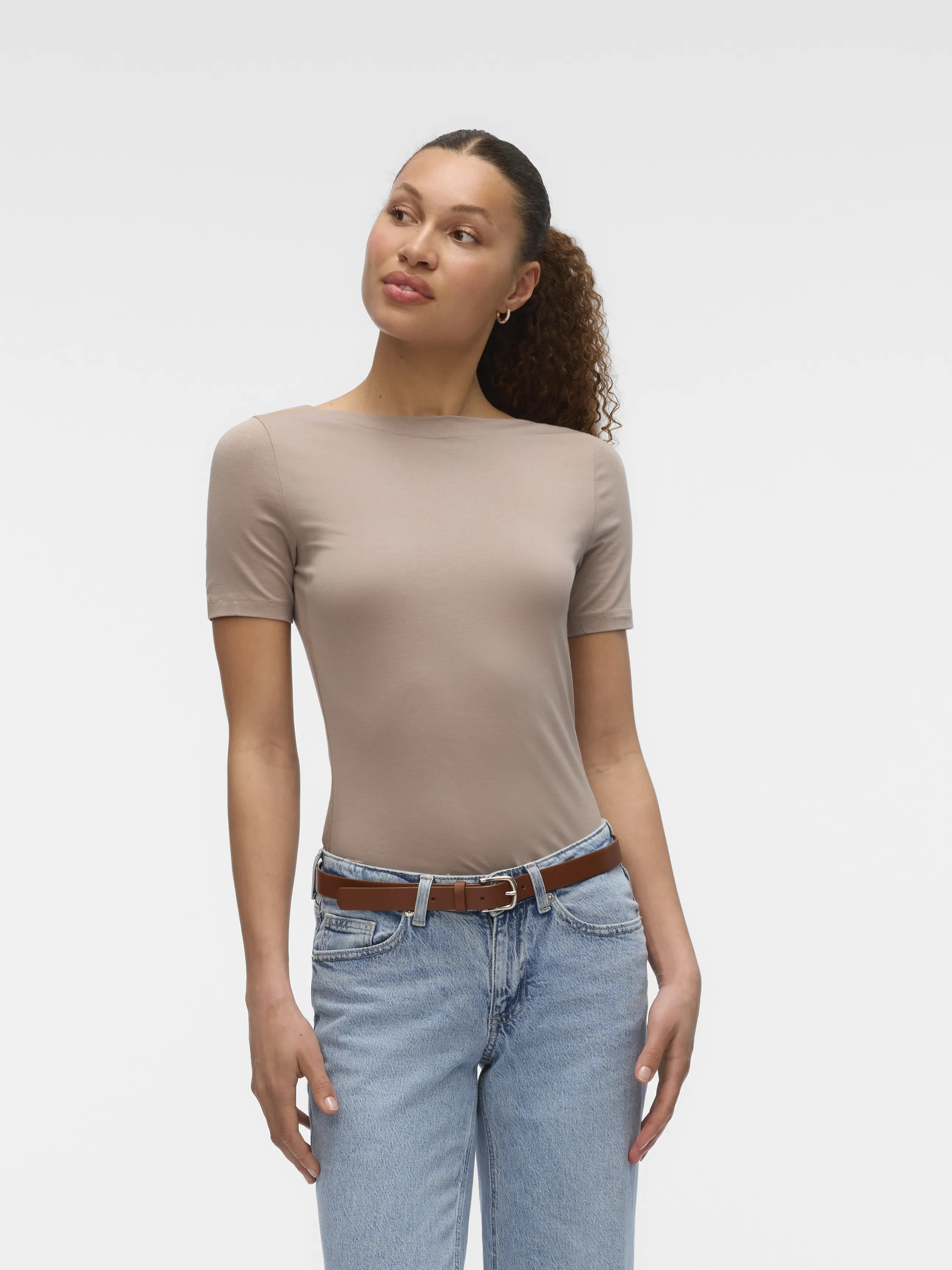 Vero Moda 10231753 VMPANDA MODAL S/S TOP Braun 835050 175680 2