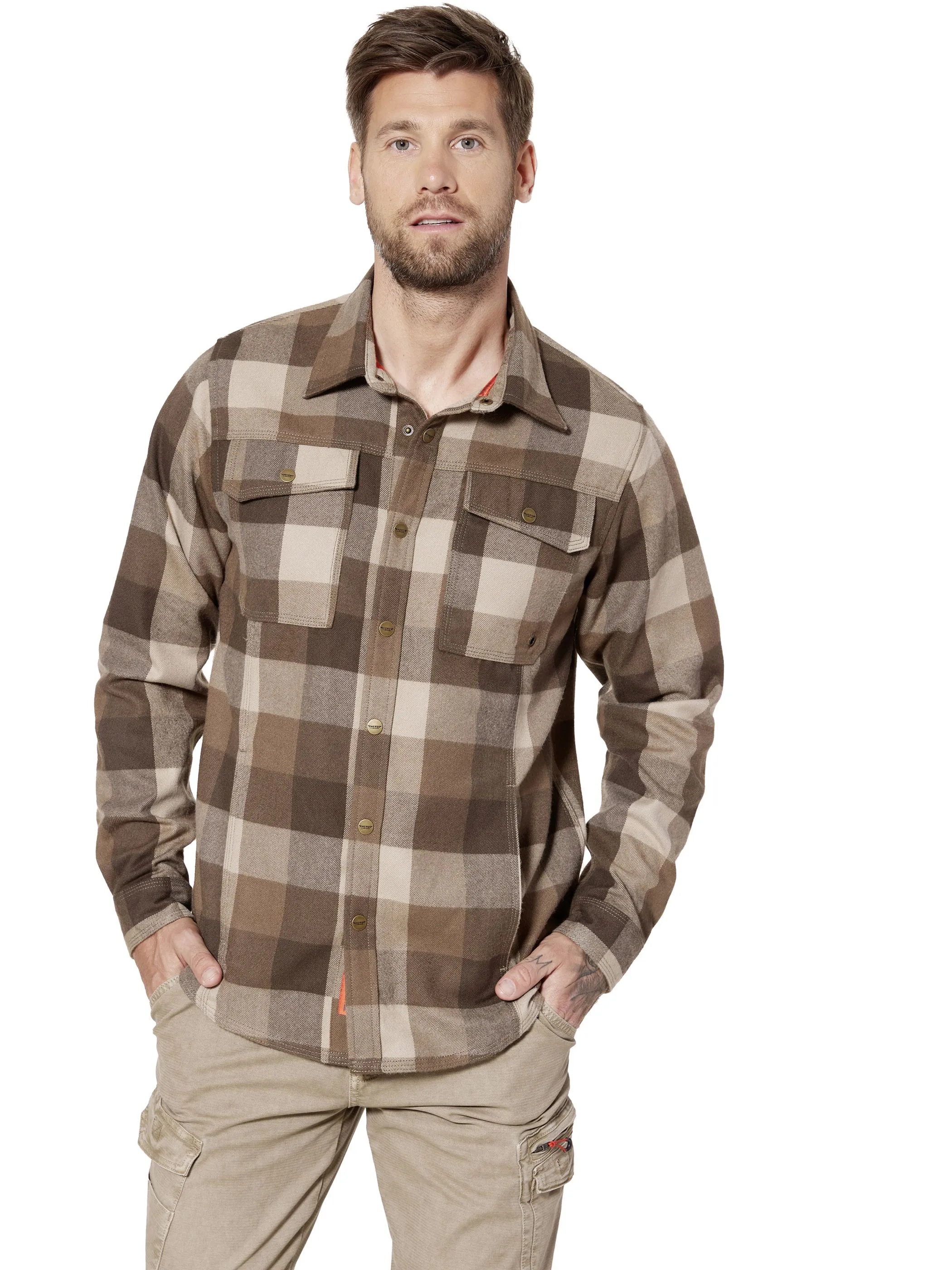 HERO by John Medoox 73130150009446 He. Bluse/Hemd, Beige 929183 9446 1