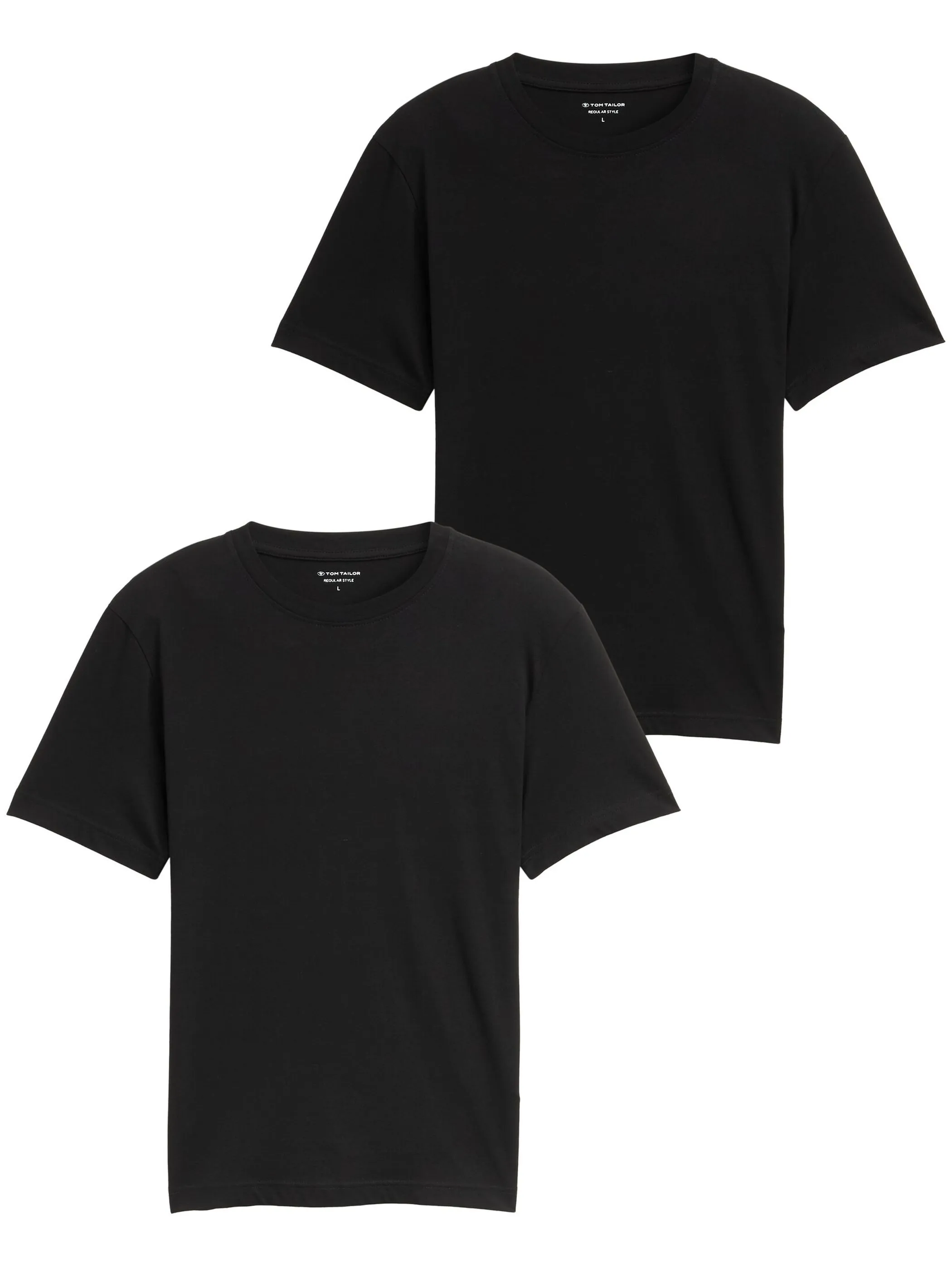 Tom Tailor 1048393 NOS double pack crew neck tee Schwarz 920946 29999 1