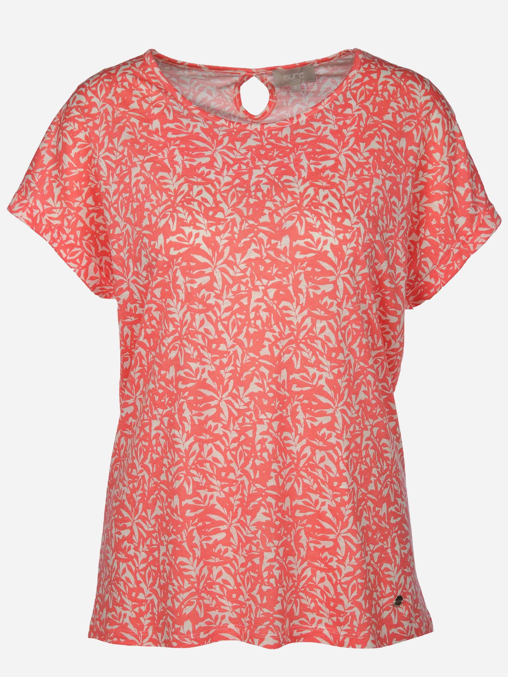 Sure Da-T-Shirt m. Alloverprint Pink 908105 CORAL 1 Sure Da-T-Shirt m. Alloverprint Pink 908105 CORAL 1