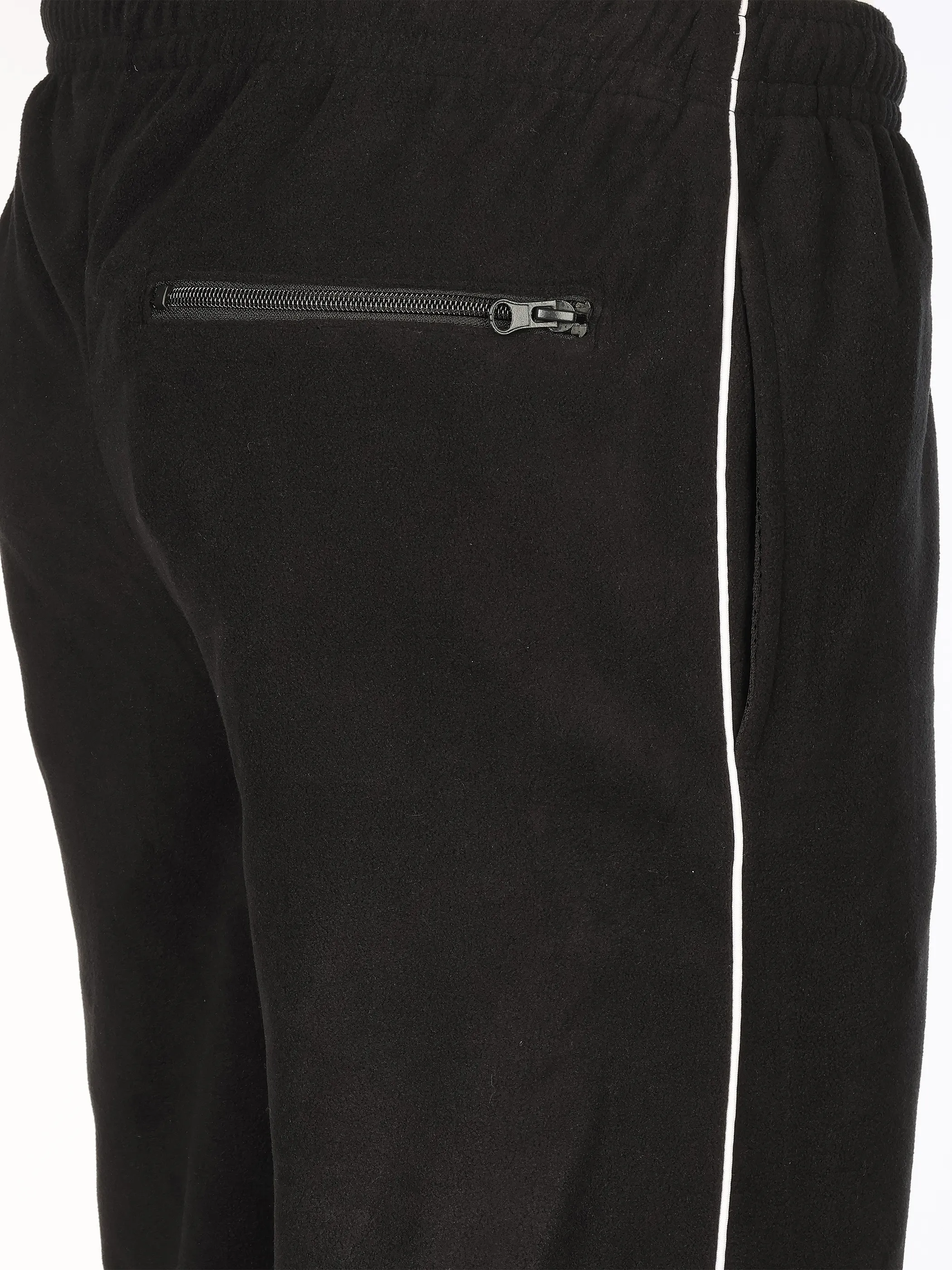 Grinario Sports He-Fleece Jogginghose, m. Paspel Schwarz 928196 BLK BEAUTY 4