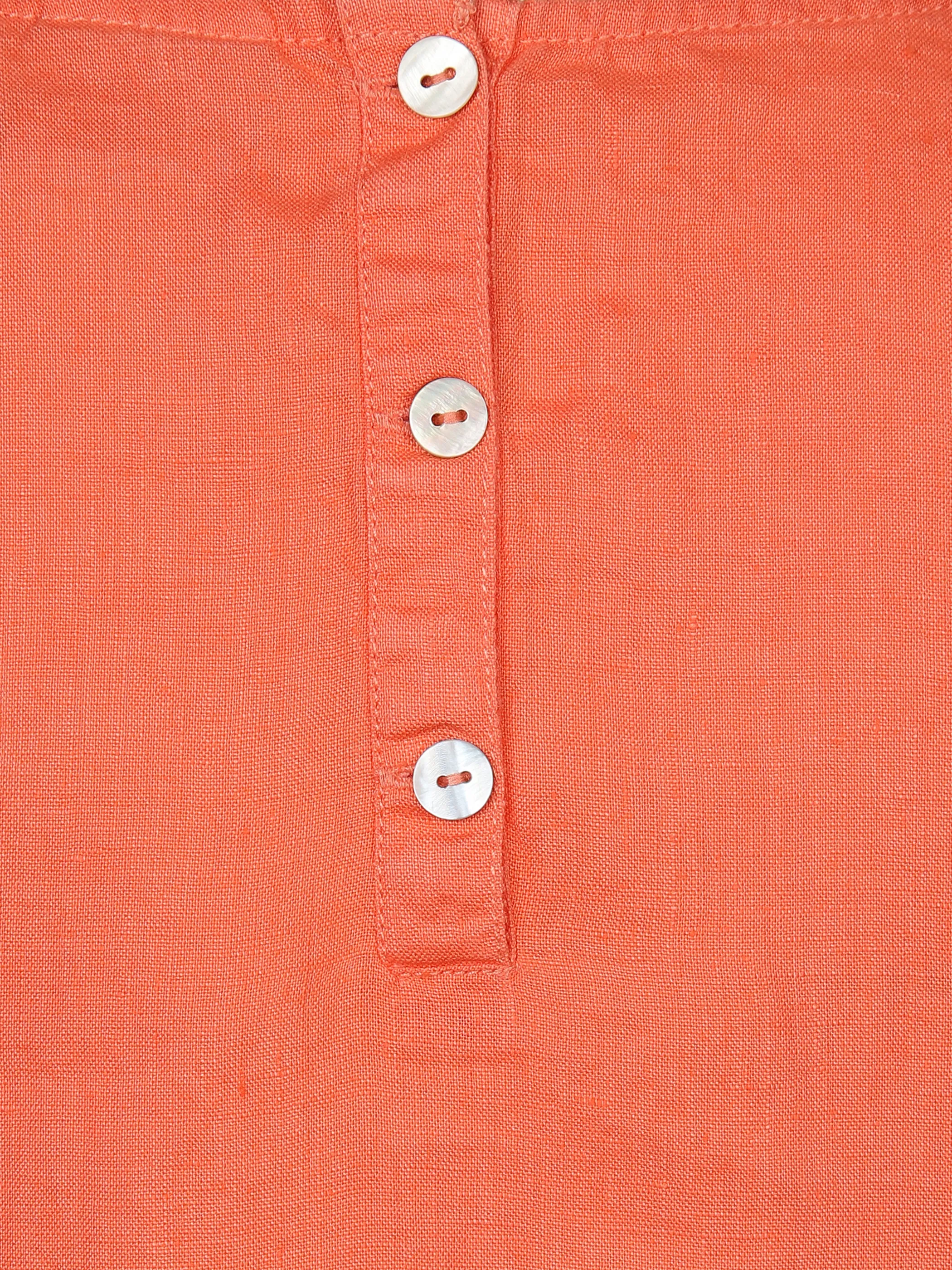 Lisa Tossa Da-Leinenbluse, Halbarm m. Run Orange 875215 KORALLE 3