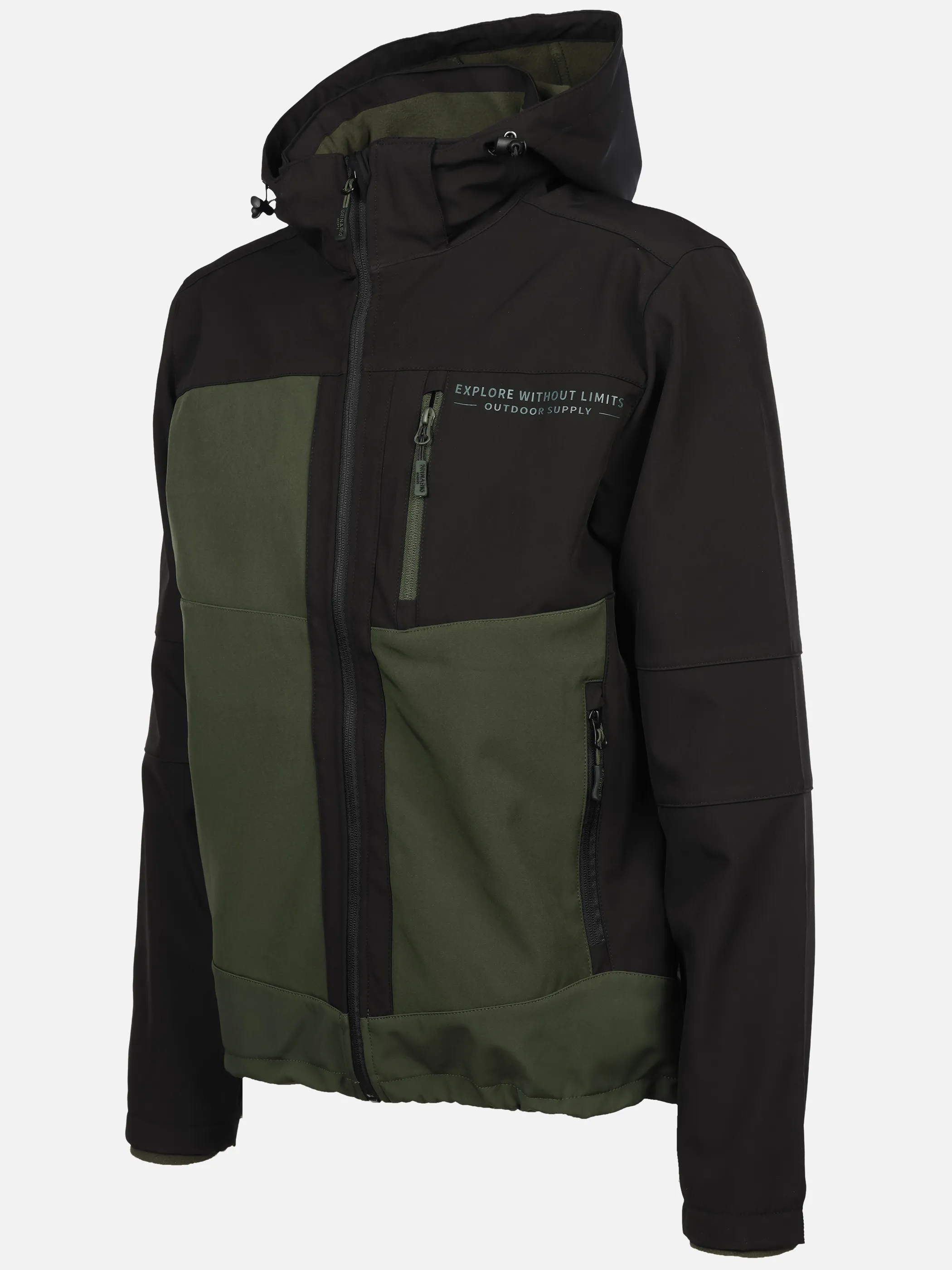 Grinario Sports He-Softshelljacke, m. Fleece u. Kapuze Schwarz 928450 BLK/DUFFLE 3