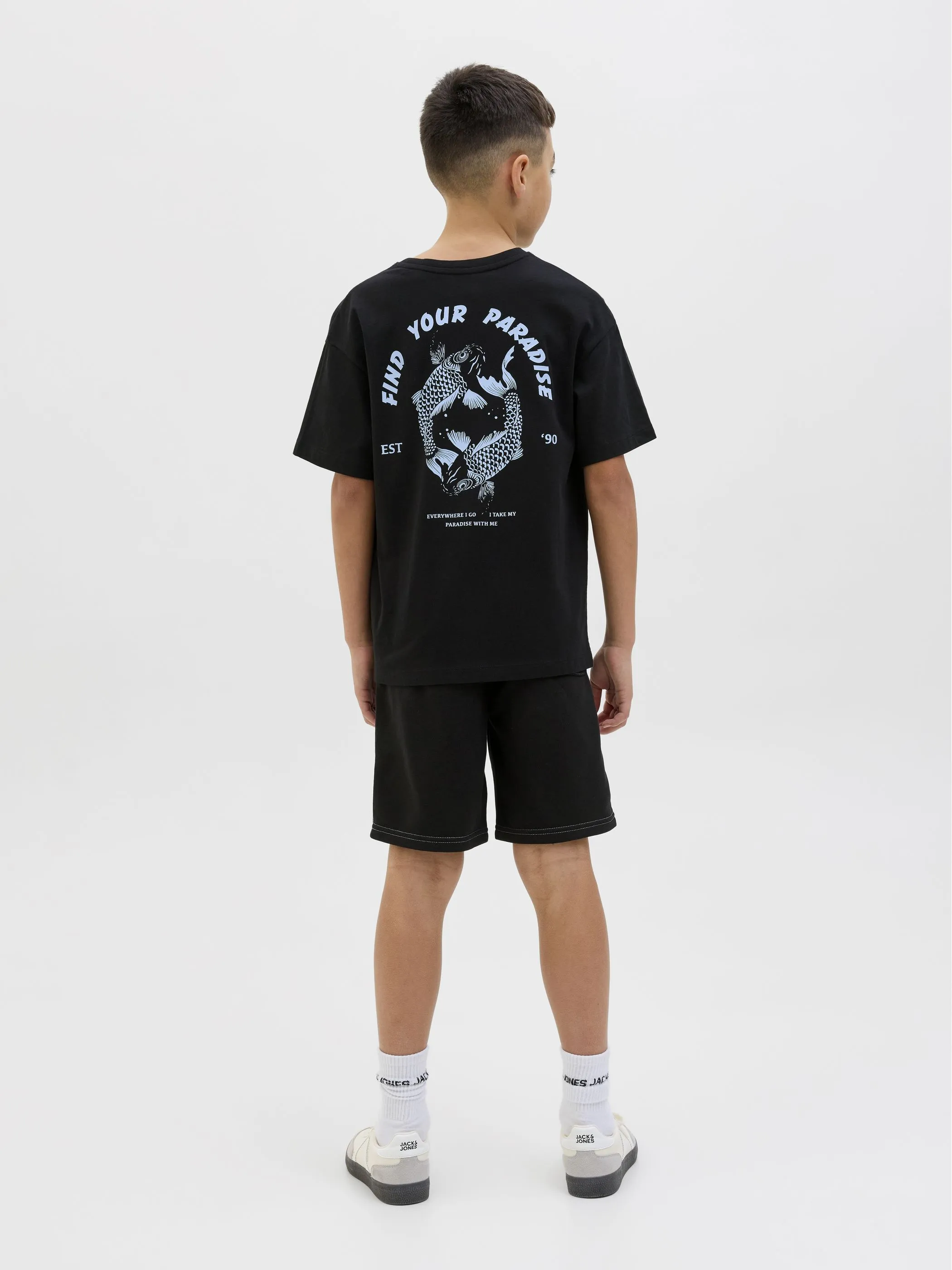 Jack&Jones Junior 12269835 JJCHARGE PRINTED TEE Schwarz 907280 178012 5