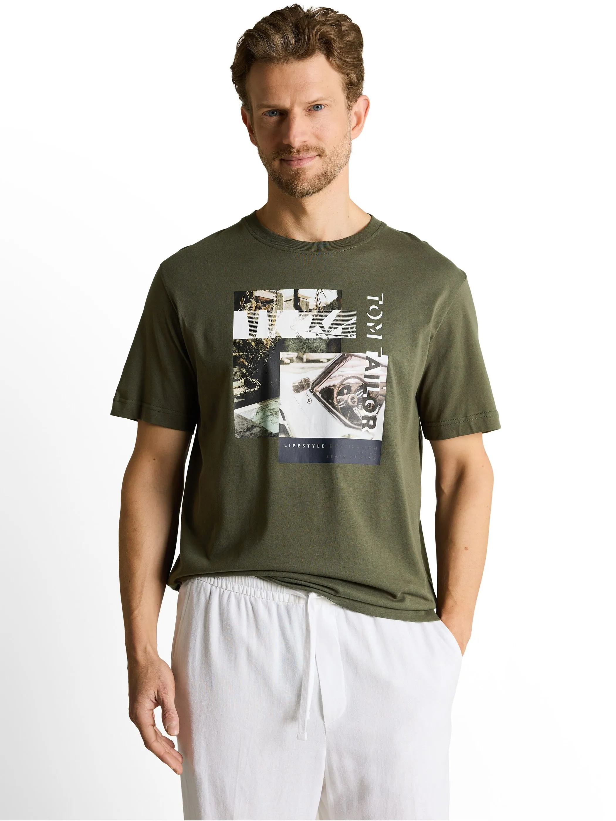 Tom Tailor 1050208 photoprint t-shirt Grün 922123 26543 1