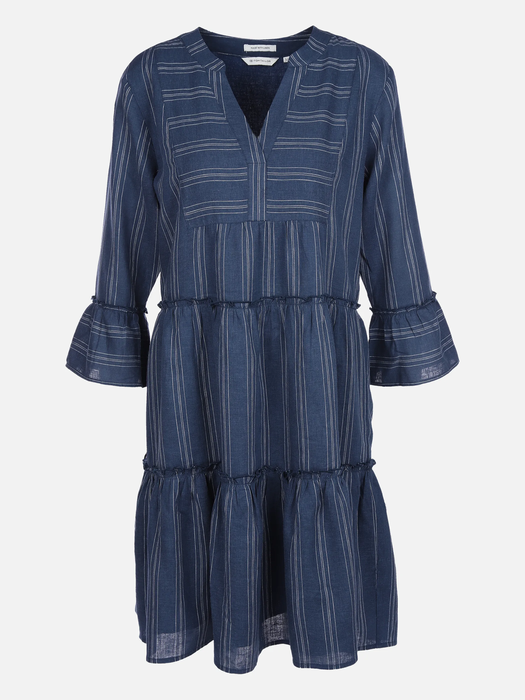 Tom Tailor 1032208 striped linen tunic dr Blau 865229 29534 1