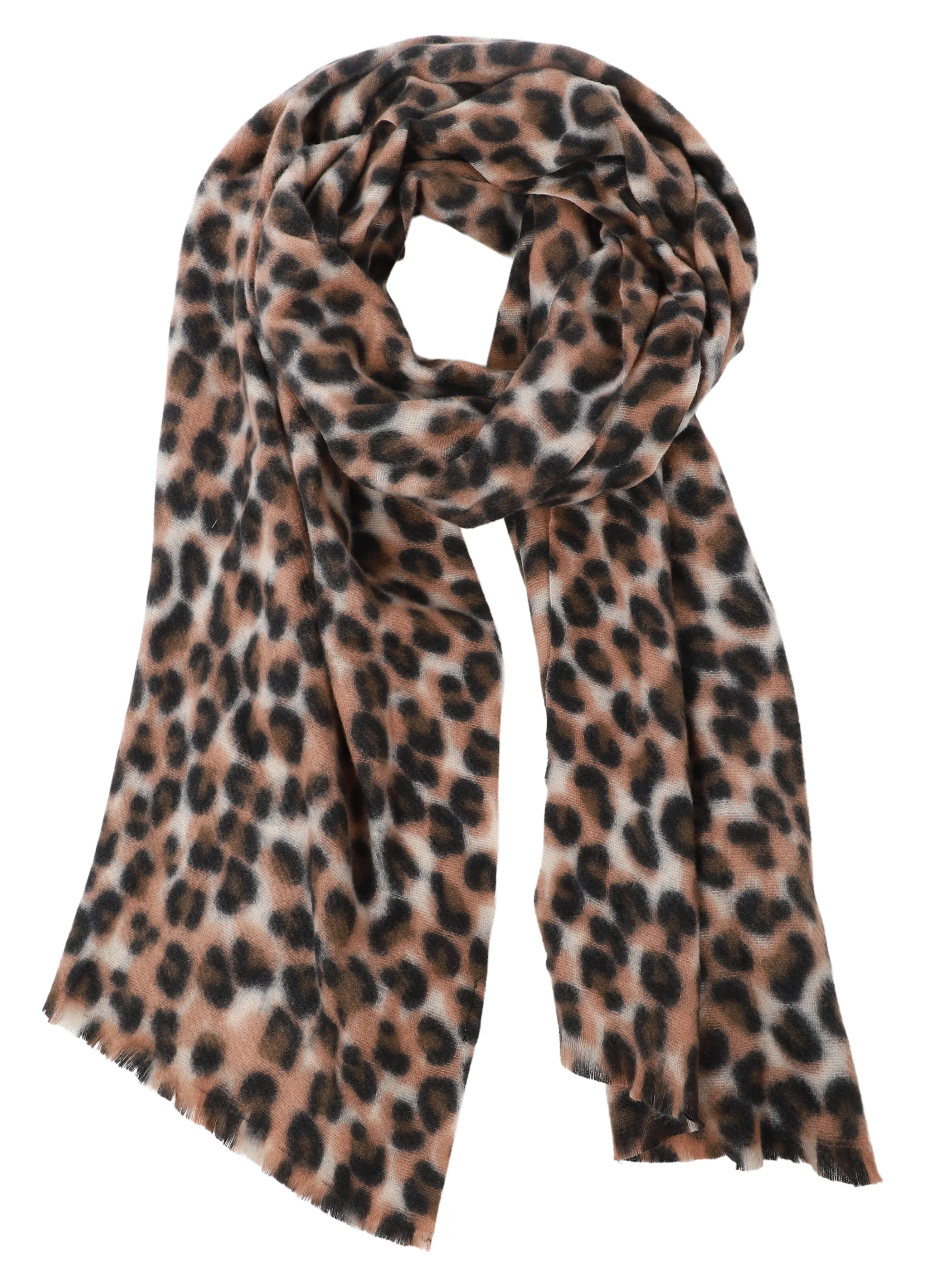 Sure Da-Schal m. Leoprint Schwarz 929407 BLACKCAMEL 1