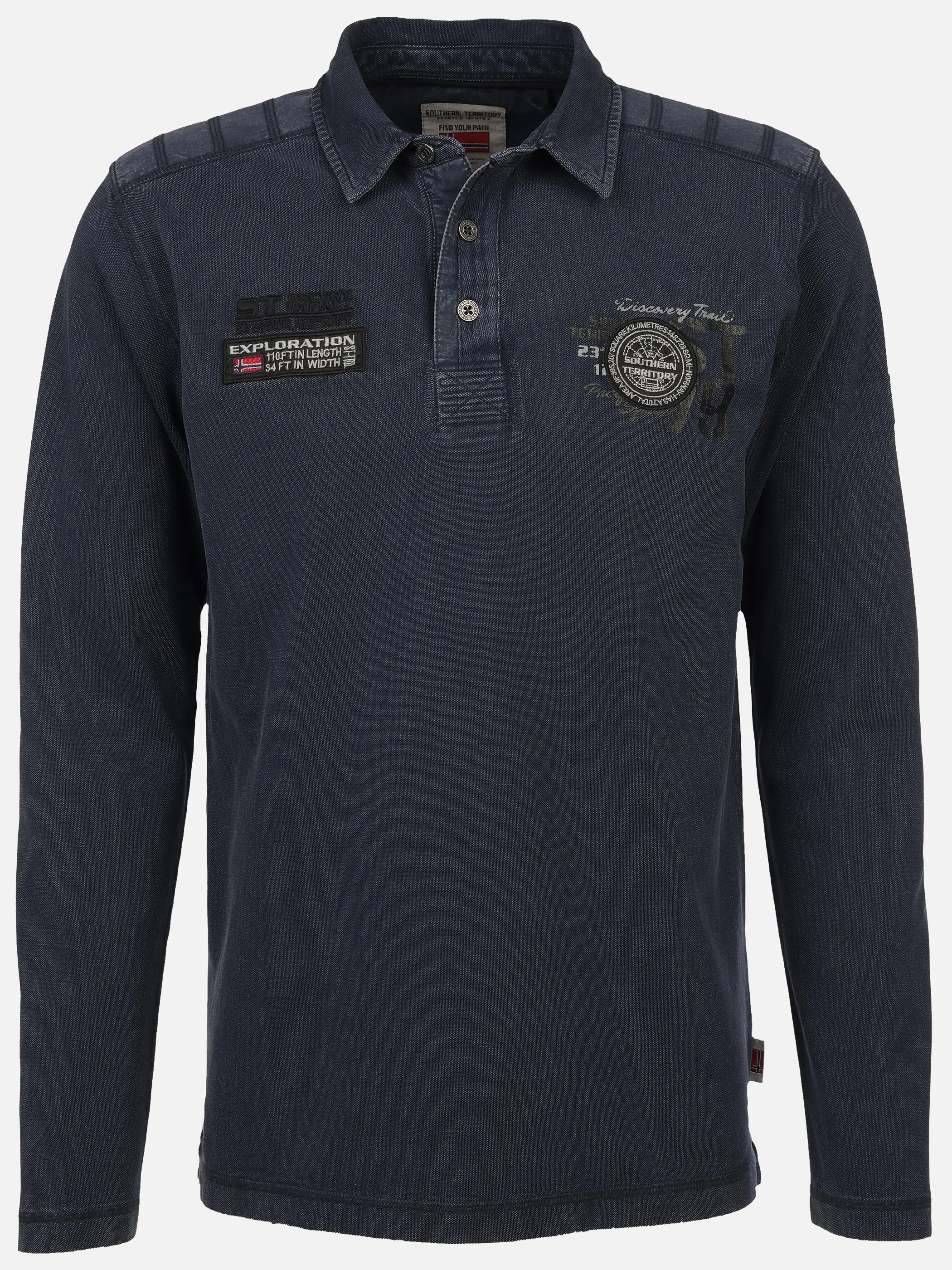 Southern Territory He. Poloshirt 1/1 Arm washer batch Blau 930520 NAVY 1