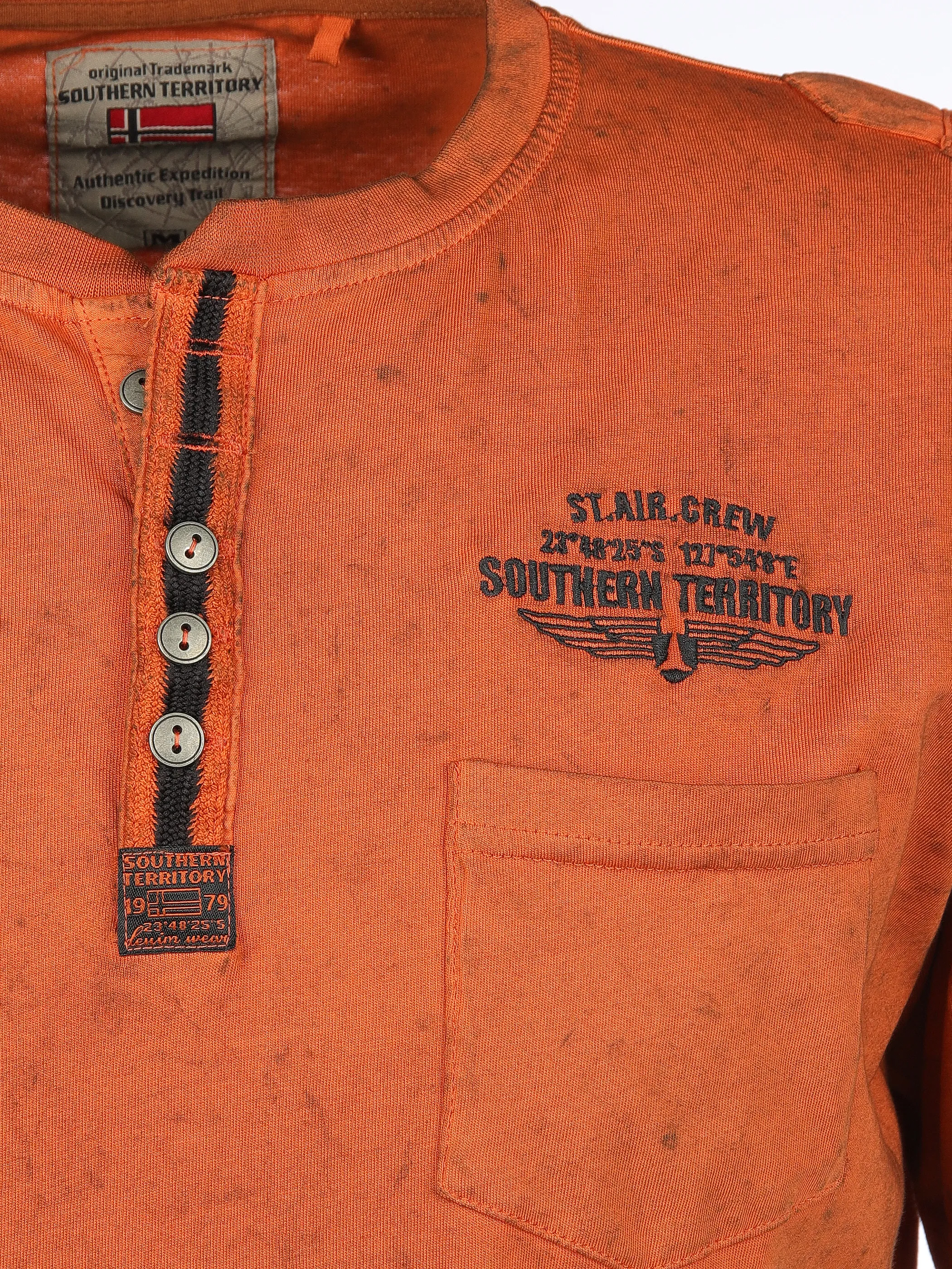Southern Territory He. Henleyshirt 1/2 Arm washer Orange 904163 OR 3 Southern Territory He. Henleyshirt 1/2 Arm washer Orange 904163 OR 3