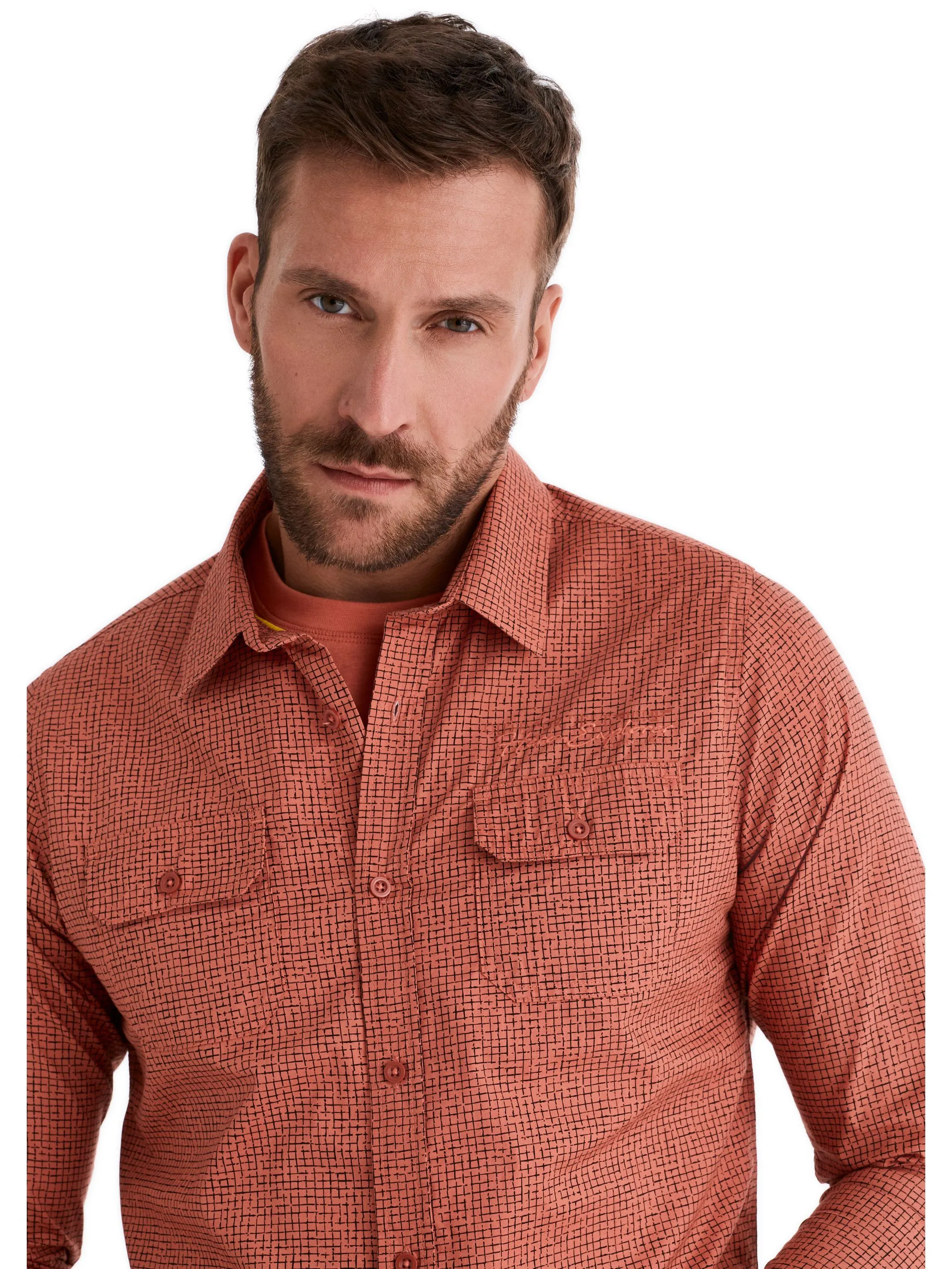 HERO by John Medoox 73102290009148 He. Bluse/Hemd, Orange 928405 9148 3